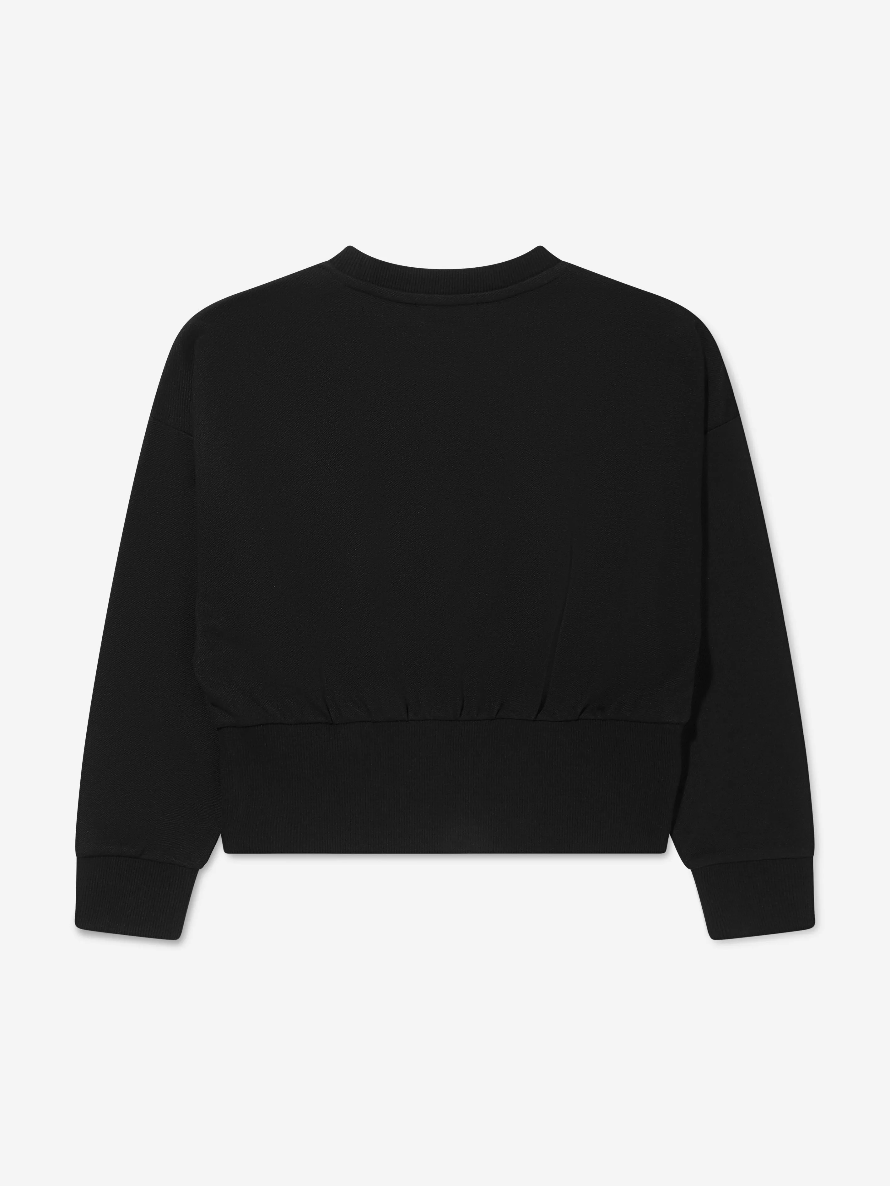 DKNY Girls Besticktes Logo Sweatshirt in Schwarz