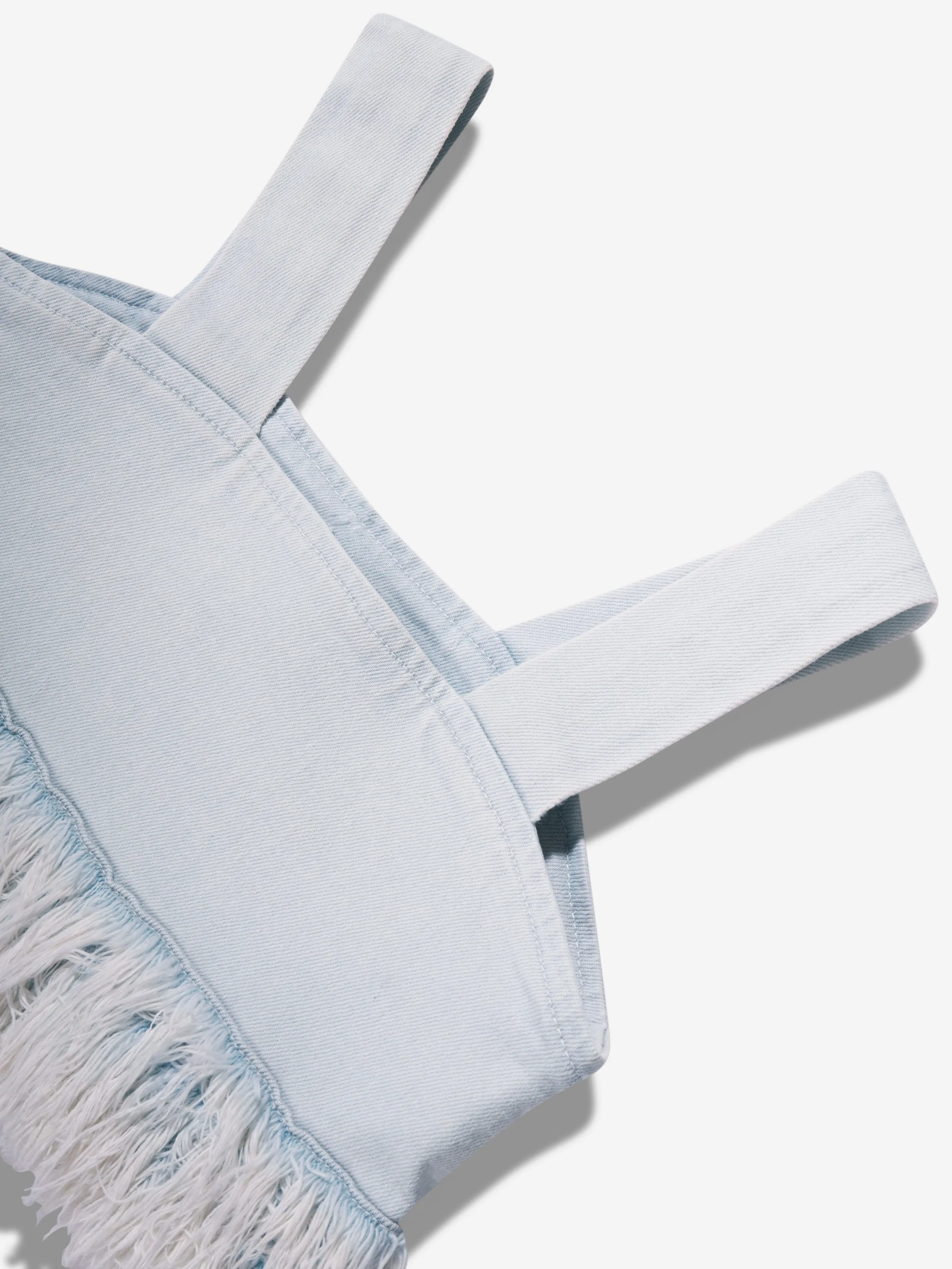 DL1961 Mädchen Cora Denim Pelz Crop Top in Blau