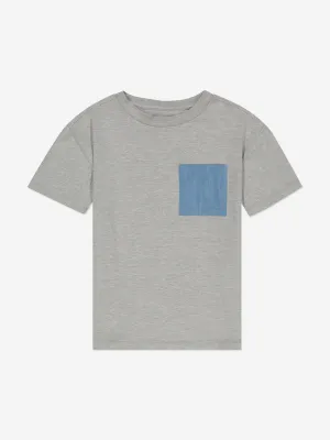 DL1961 Kinder T-Shirt mit Tasche in Grau