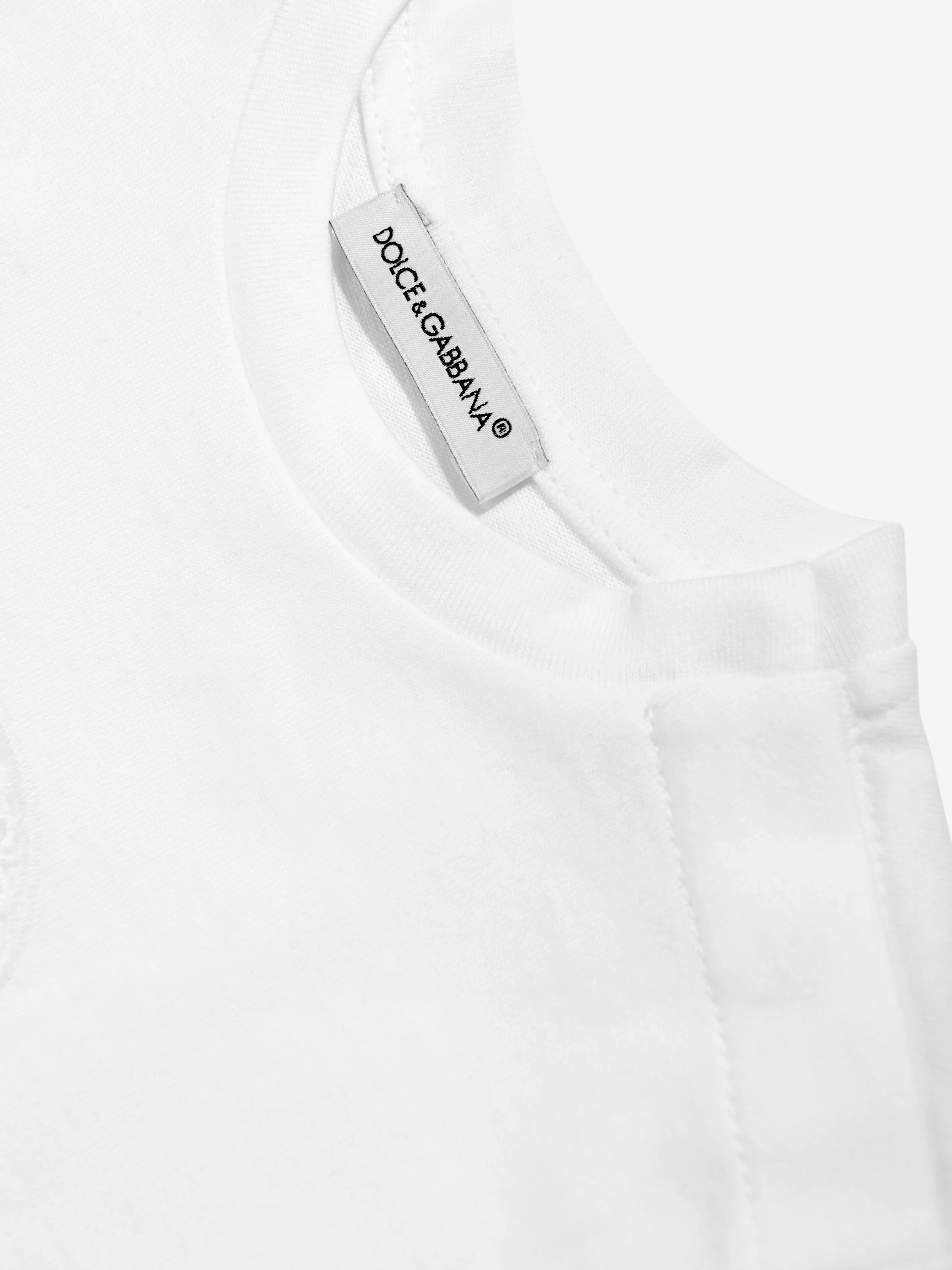 Dolce & Gabbana Baby Mädchen Logo T-Shirt in Weiß