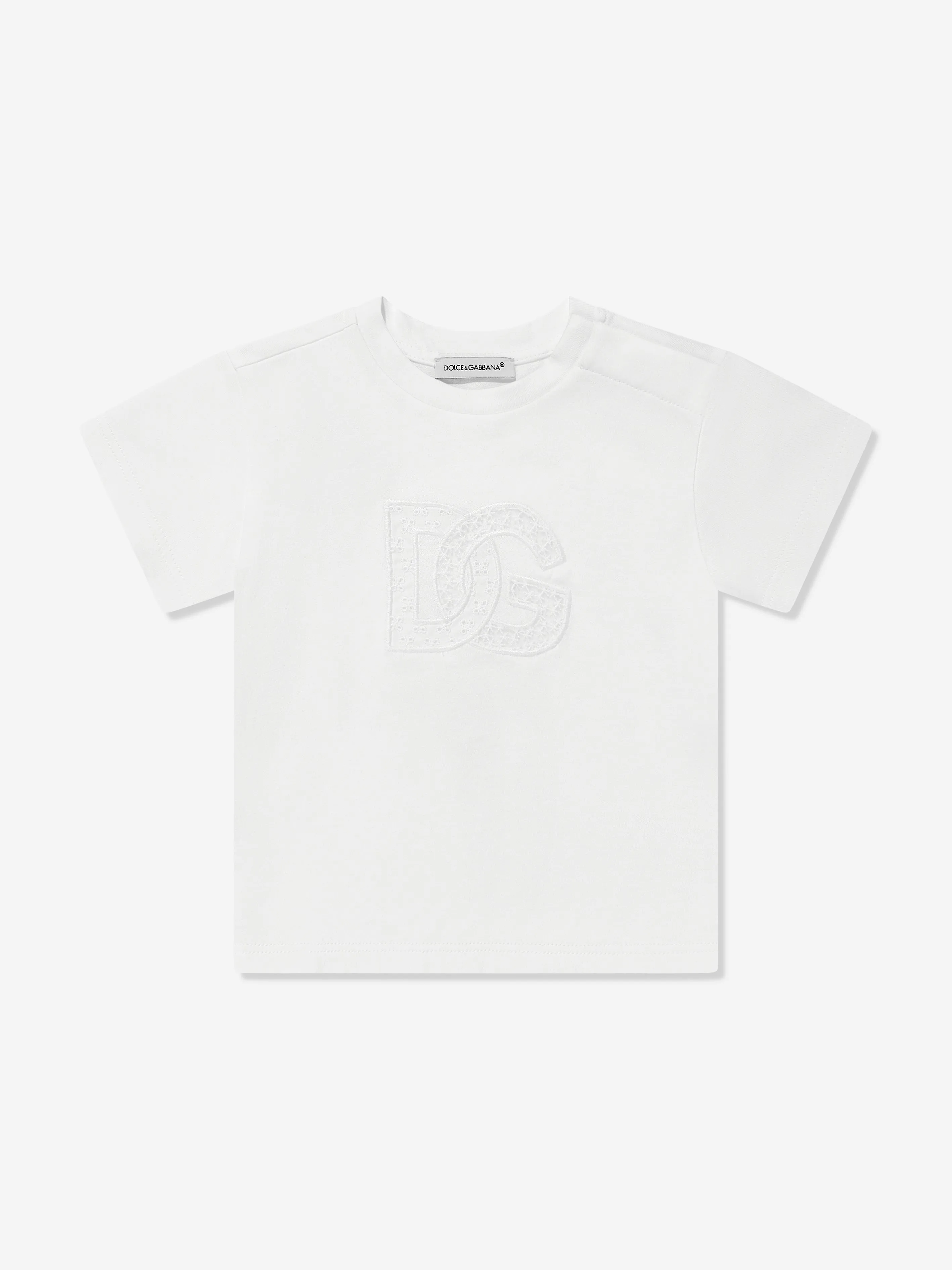 Dolce & Gabbana Baby Mädchen Logo T-Shirt in Weiß