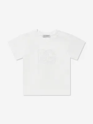 Dolce & Gabbana Baby Mädchen Logo T-Shirt in Weiß