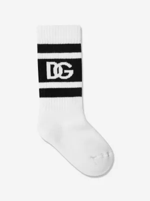 Dolce & Gabbana Jungen Logo Socken in Weiß