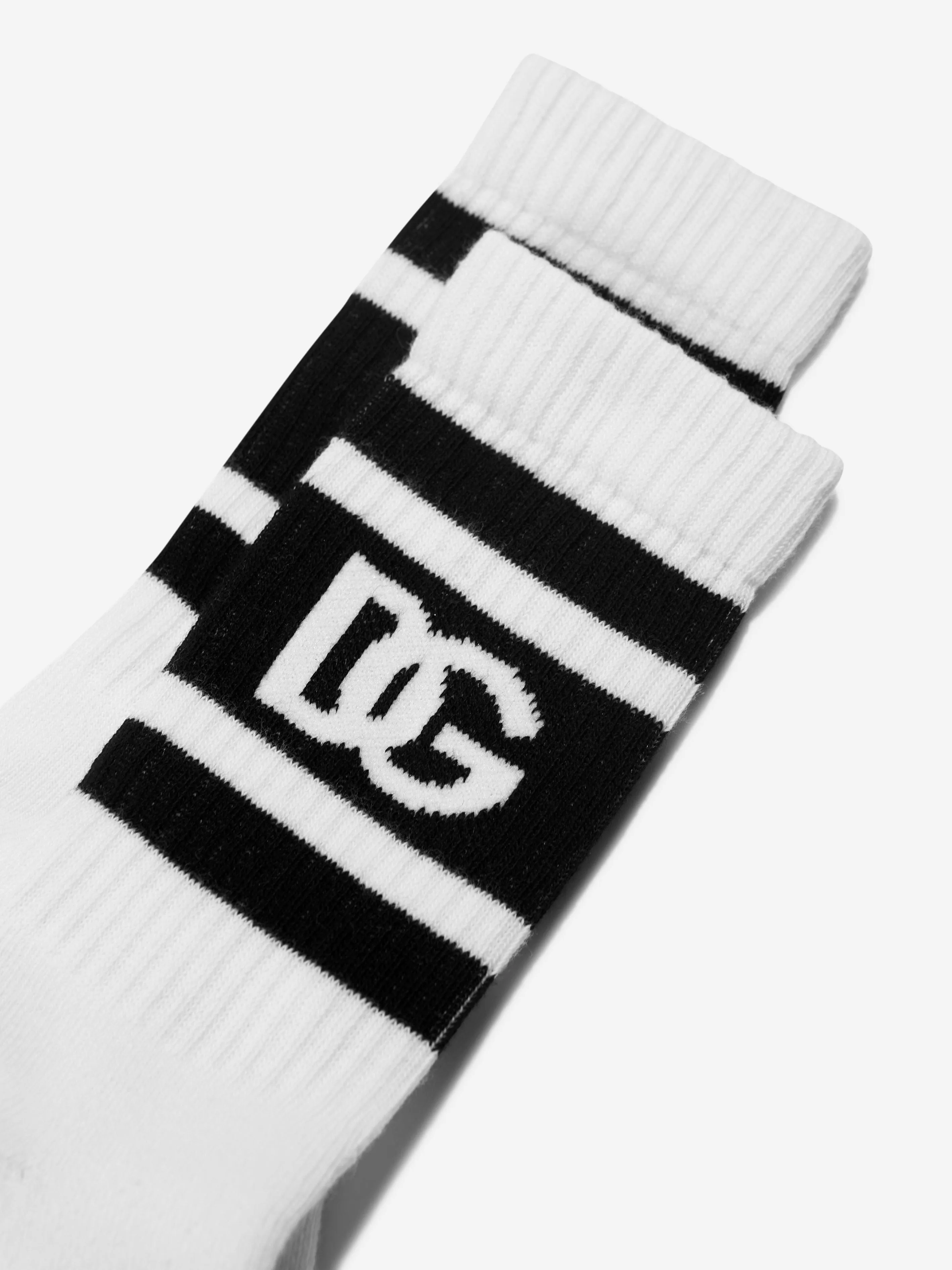 Dolce & Gabbana Jungen Logo Socken in Weiß