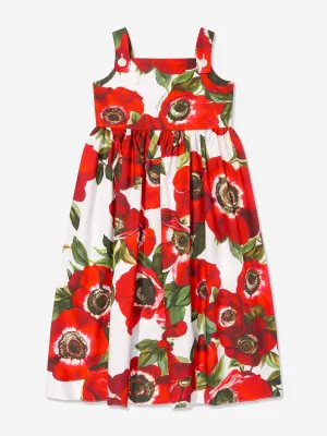 Dolce & Gabbana Mädchen Anemone Print Kleid in Mehrfarbig