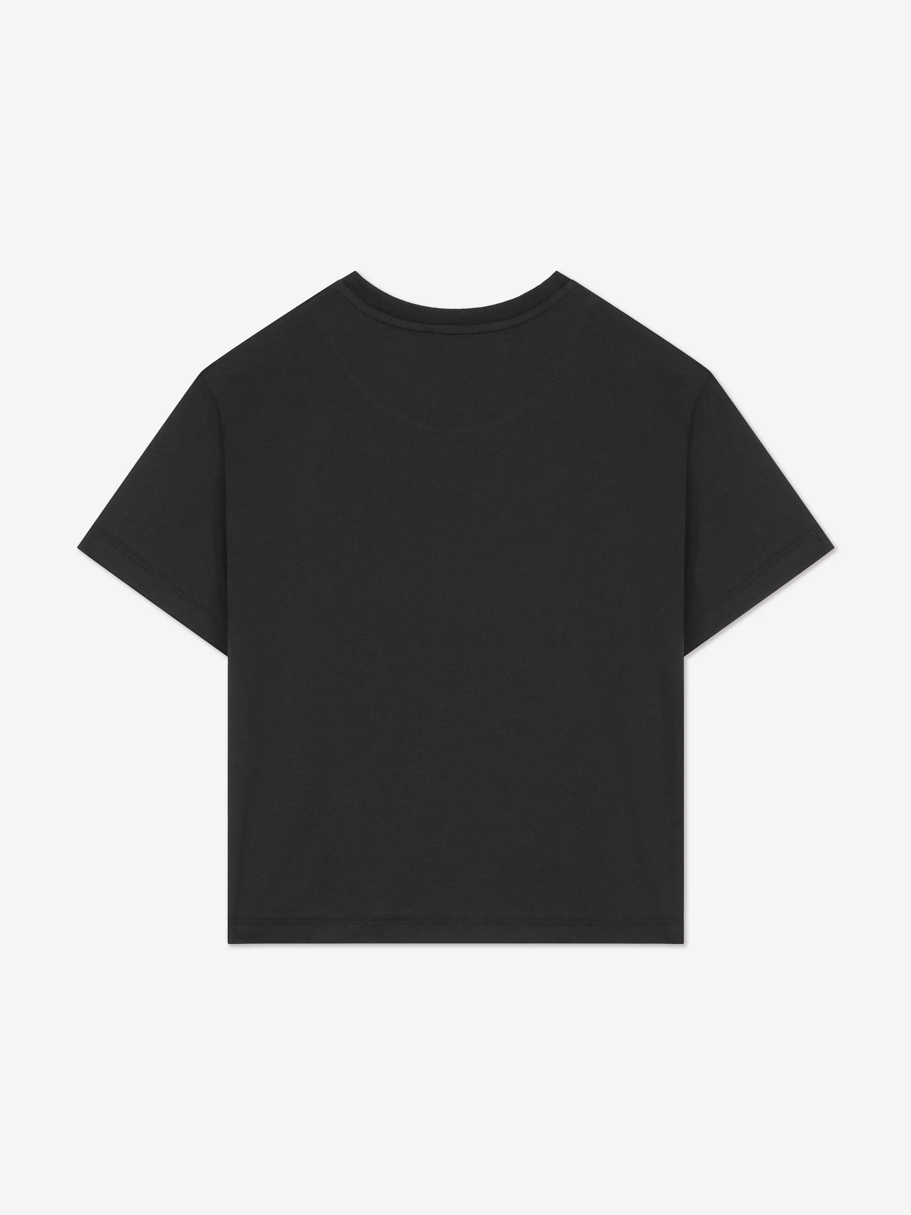 Dolce & Gabbana Mädchen Glitzer Rose T-Shirt in Schwarz