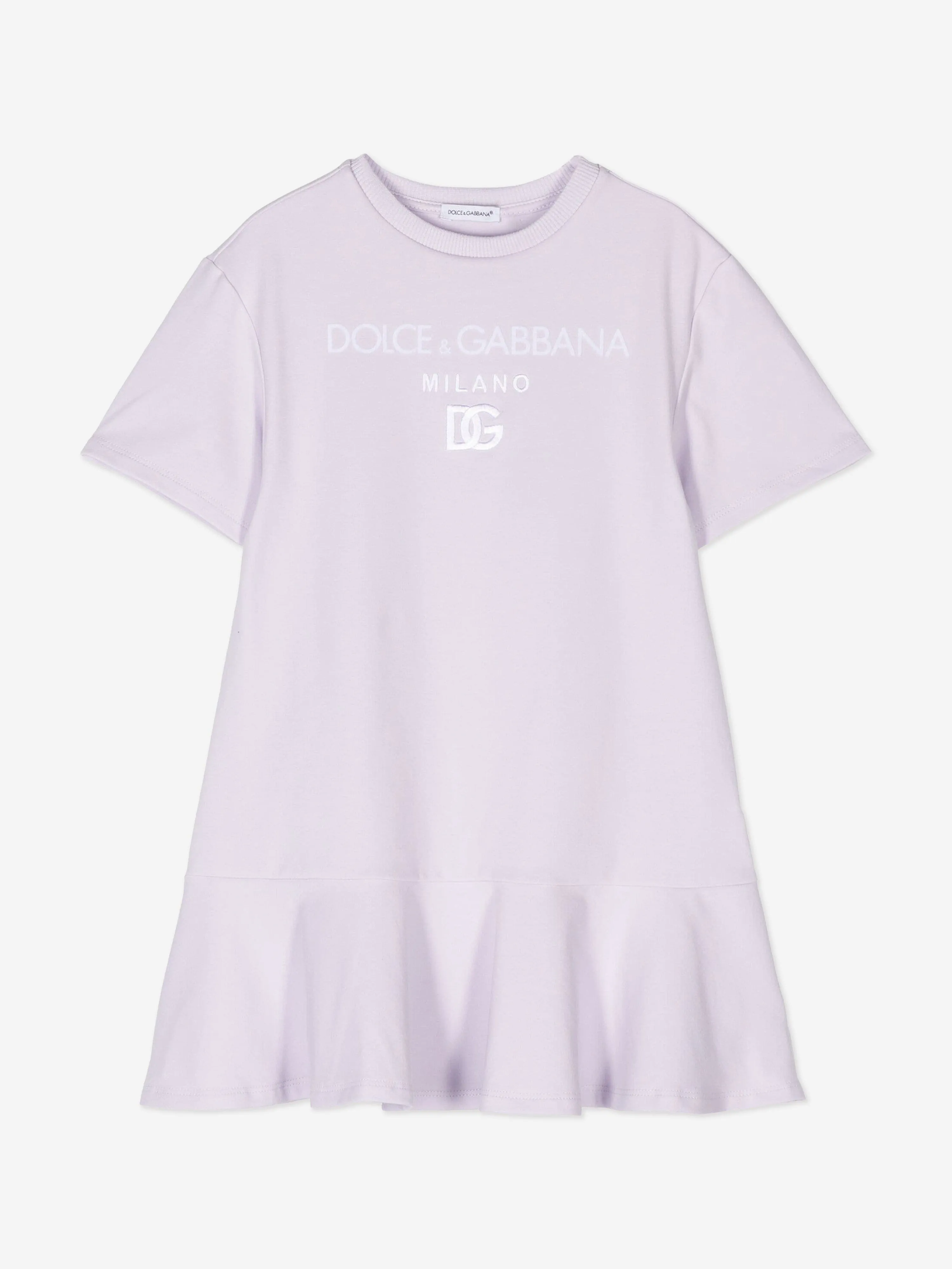 Dolce & Gabbana Mädchen Logo Jersey Kleid in Lila