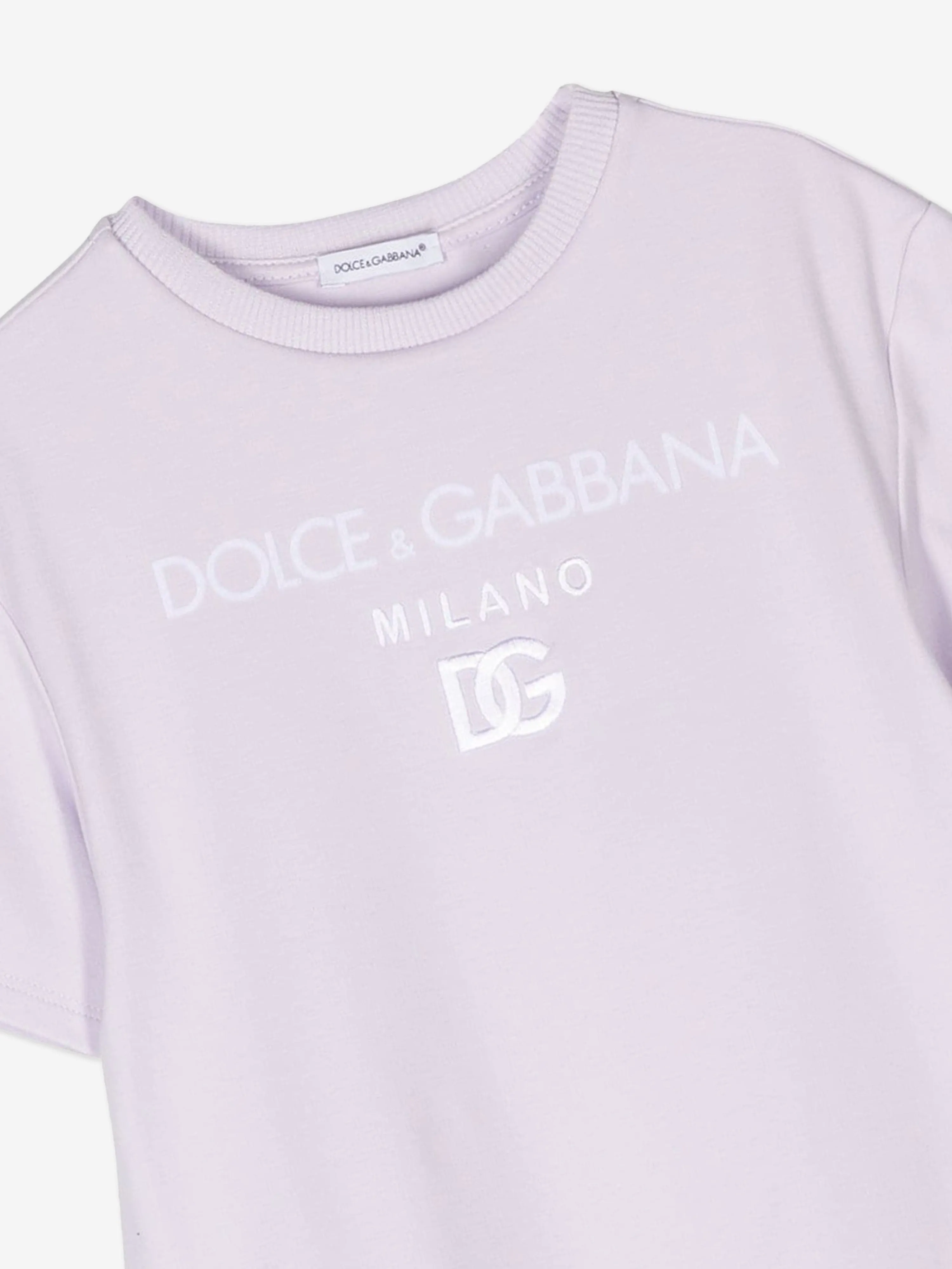 Dolce & Gabbana Mädchen Logo Jersey Kleid in Lila