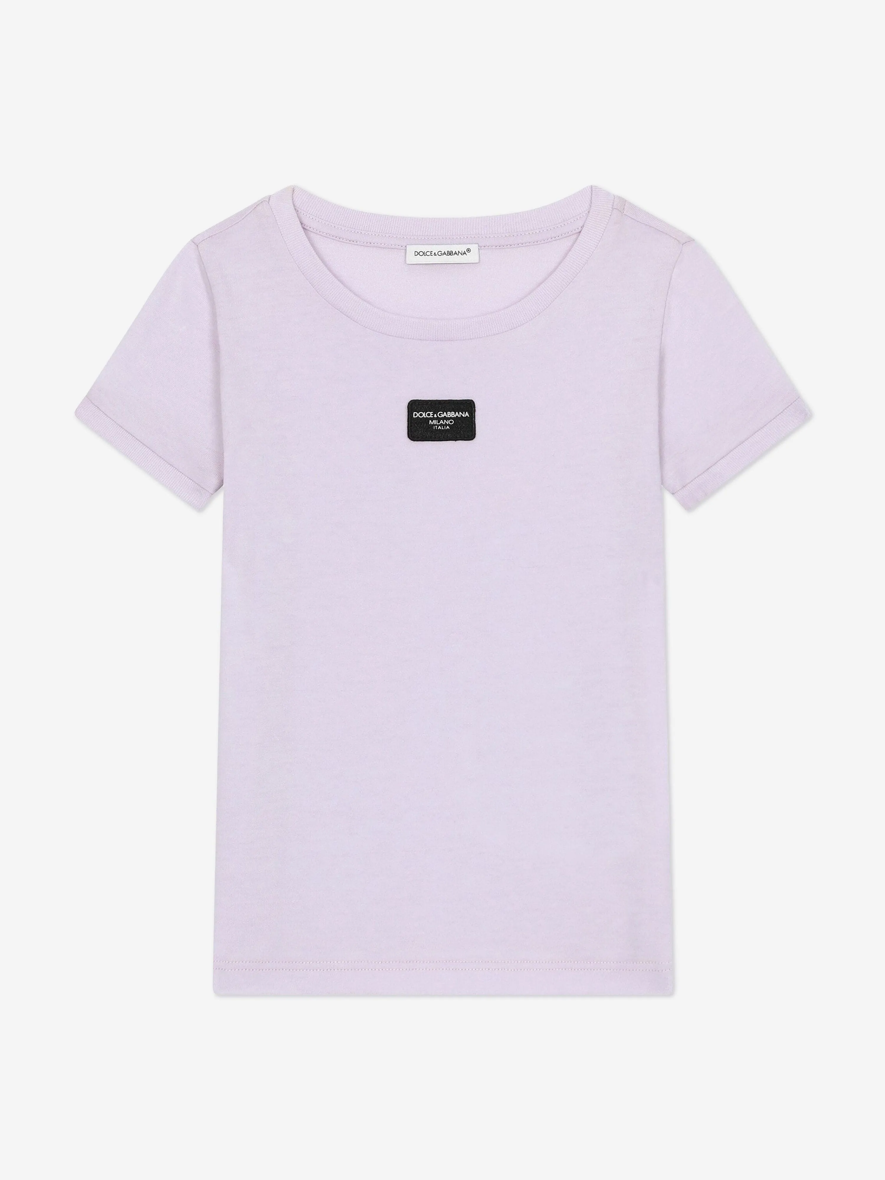 Dolce & Gabbana Mädchen Logo Label T-Shirt in Lila