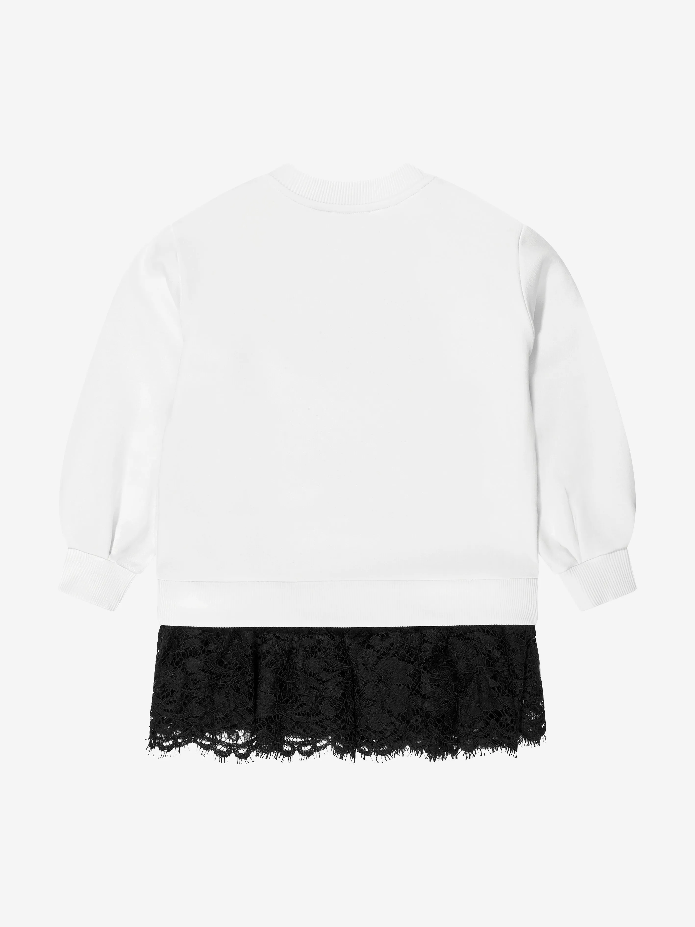 Dolce & Gabbana Mädchen Logo Strickkleid in Weiß
