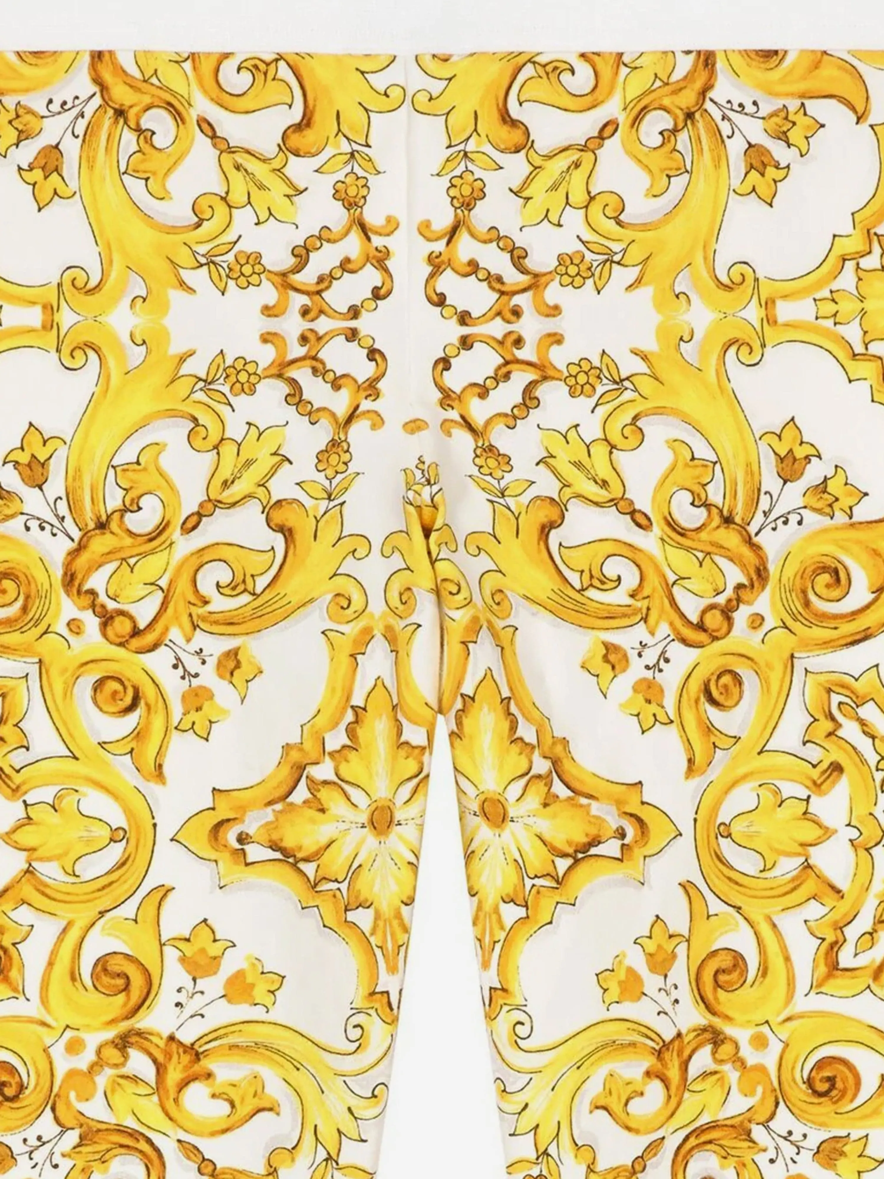 Dolce & Gabbana Mädchen Maiolica-Druck Leggings in Gelb