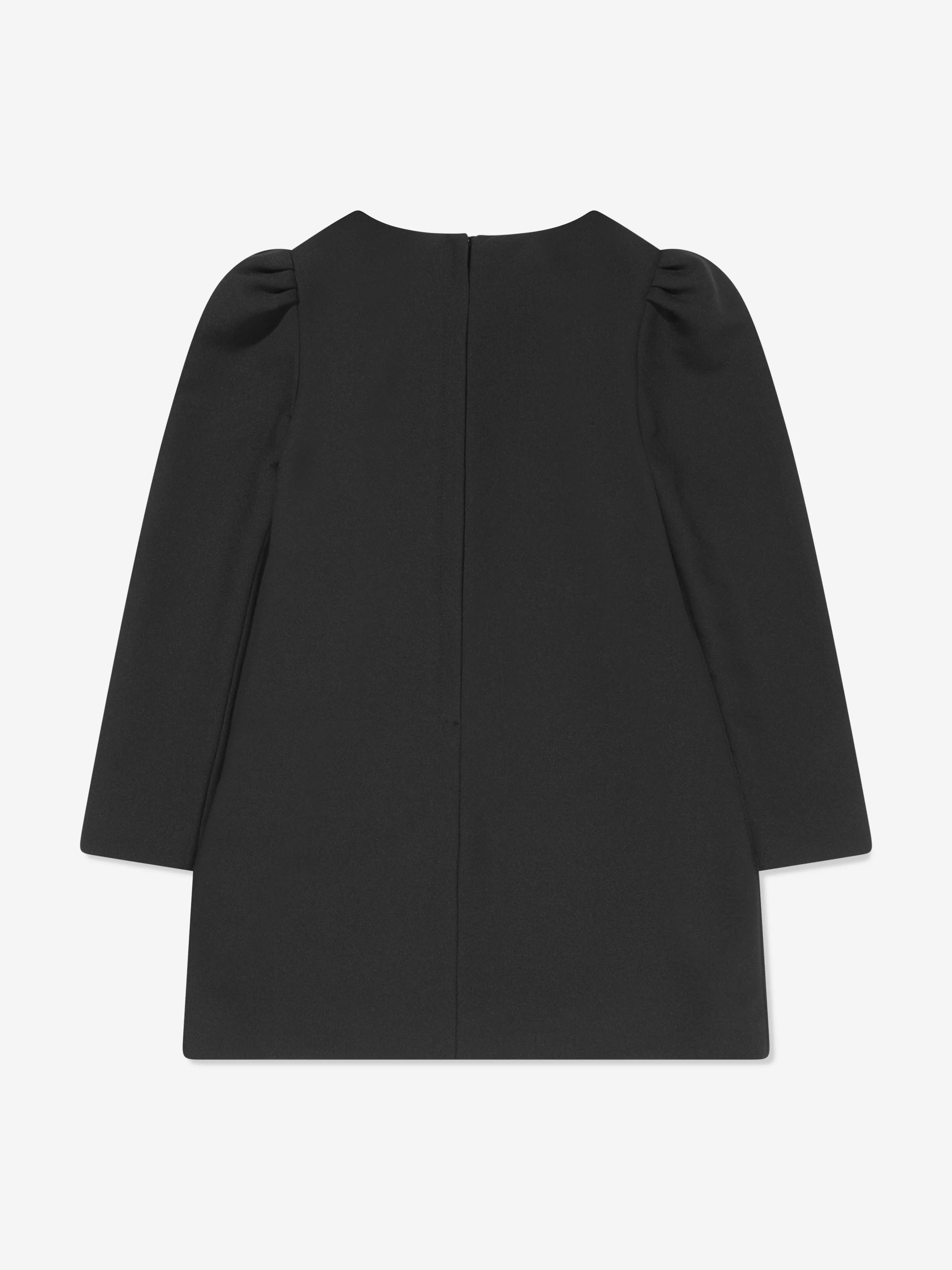 Dolce & Gabbana Mädchen Metall-Logo Kleid in Schwarz