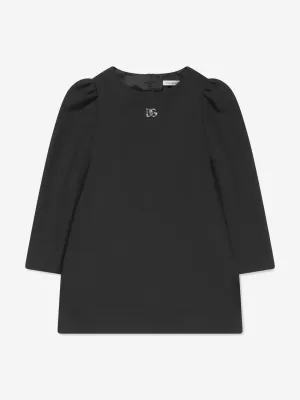 Dolce & Gabbana Mädchen Metall-Logo Kleid in Schwarz