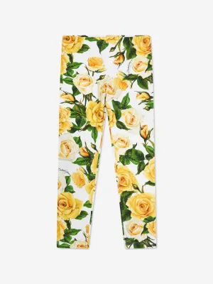 Dolce & Gabbana Mädchen Rosenprint Leggings in Mehrfarben