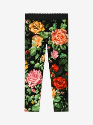 Dolce & Gabbana Mädchen Rosenprint Leggings in Mehrfarben