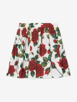 Dolce & Gabbana Mädchen Rosenprint Rock in Weiß