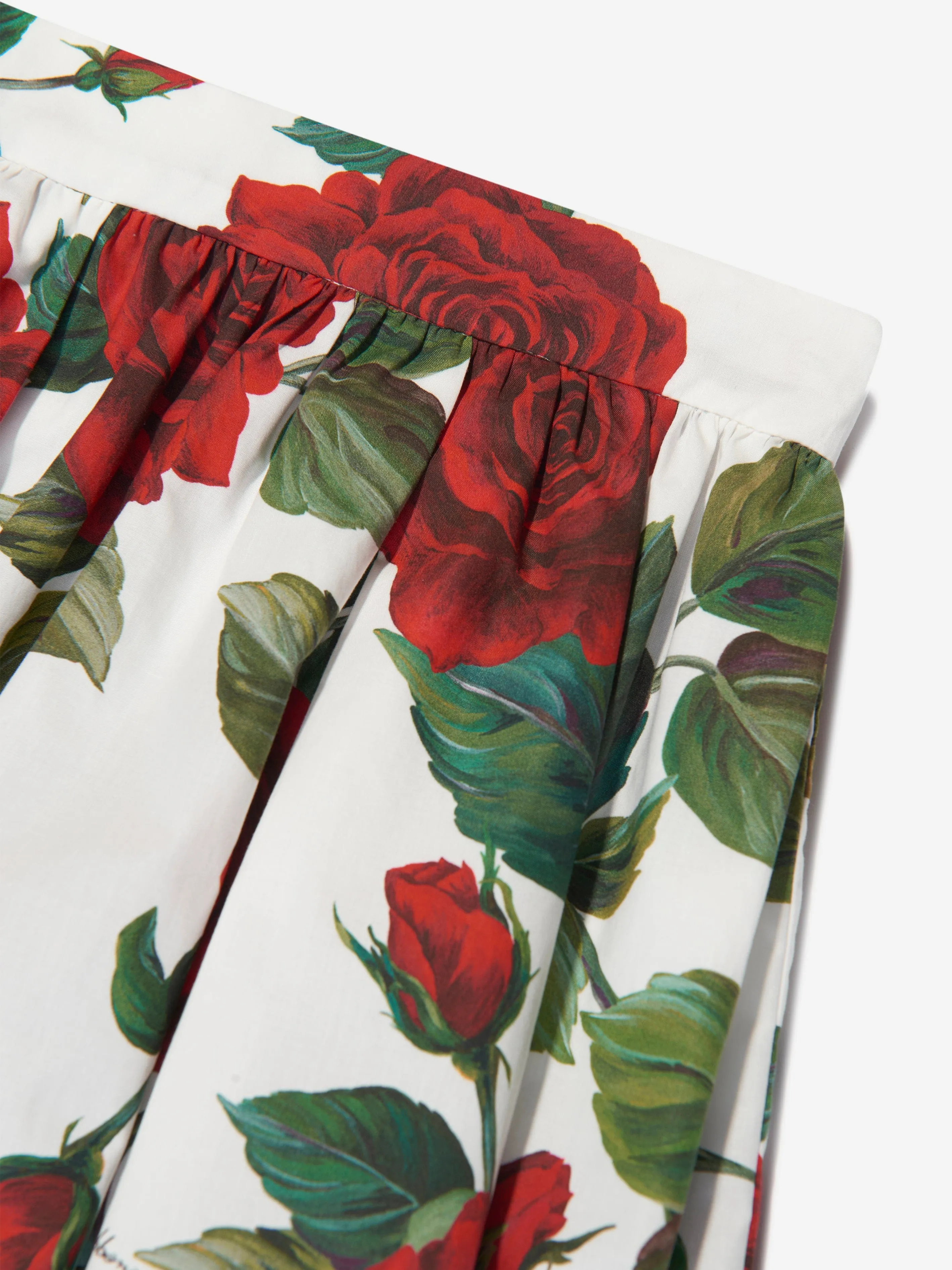 Dolce & Gabbana Mädchen Rosenprint Rock in Weiß