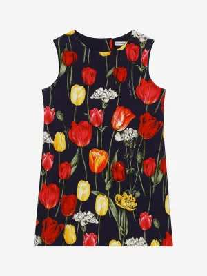 Dolce & Gabbana Mädchen Ärmelloses Tulpenkleid in Mehrfarben