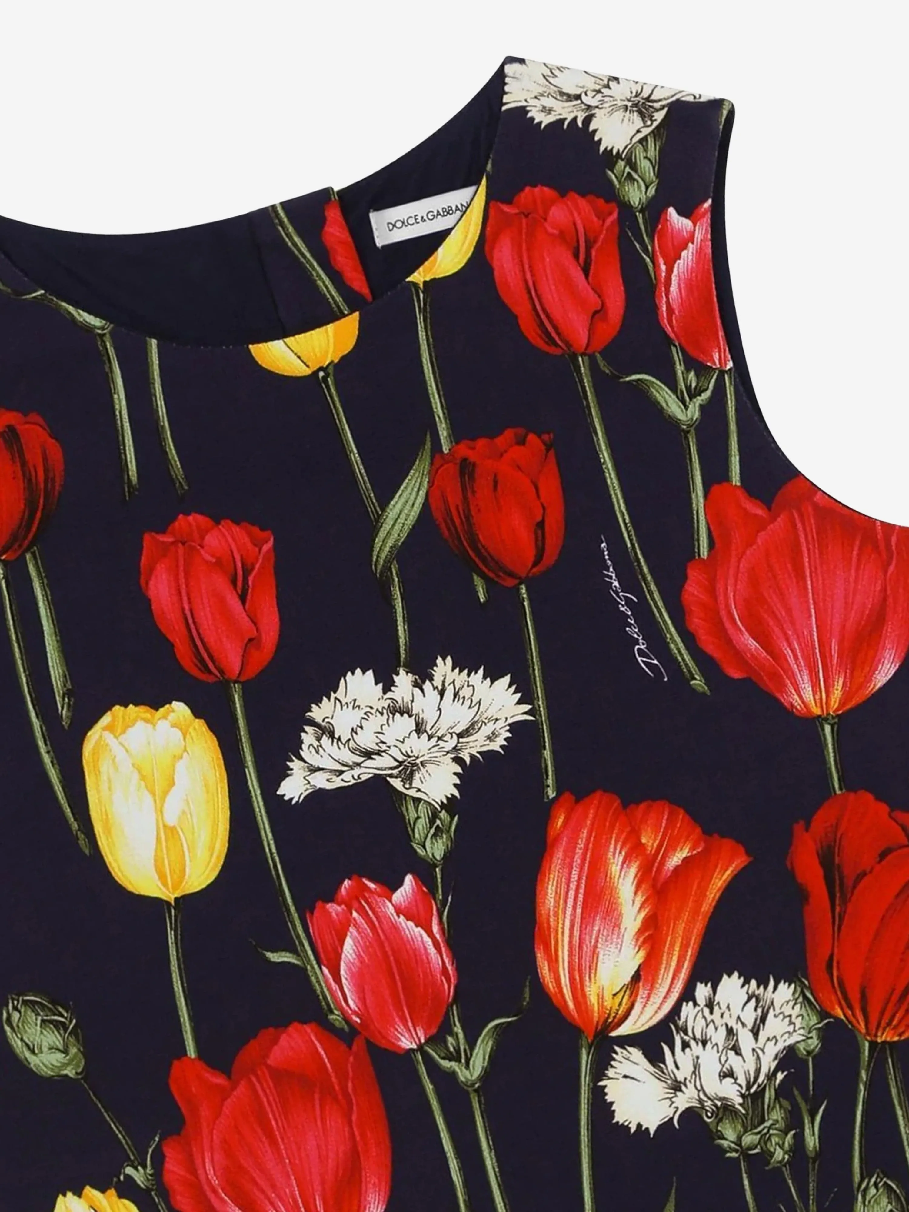 Dolce & Gabbana Mädchen Ärmelloses Tulpenkleid in Mehrfarben