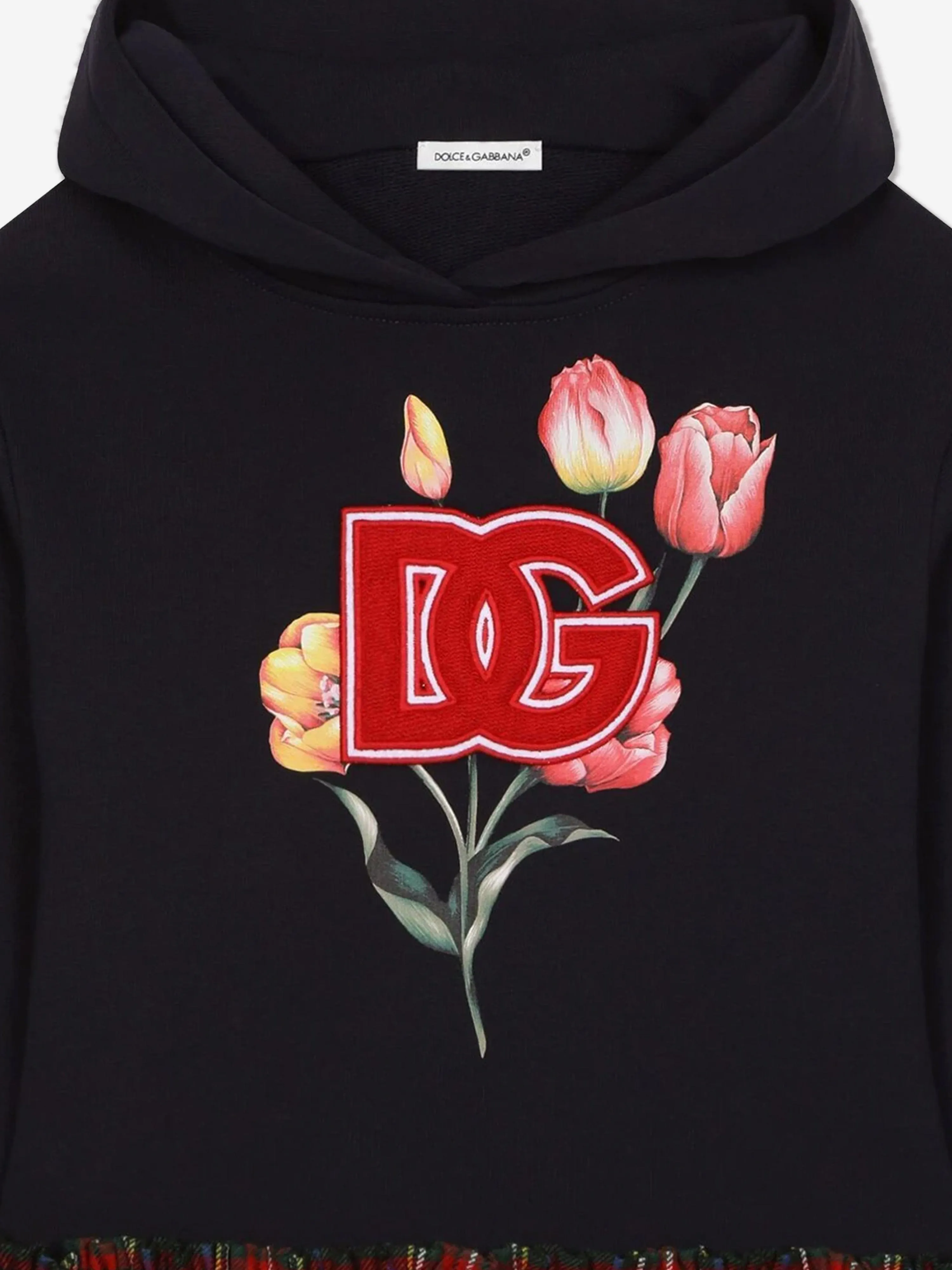 Dolce & Gabbana Mädchen Tartan Tulpen Pulloverkleid in Mehrfarben