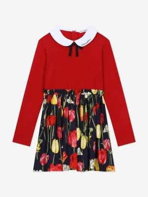 Dolce & Gabbana Mädchen Tulpenkleid in Rot