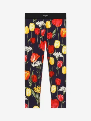 Dolce & Gabbana Mädchen Tulpenmuster Leggings in Mehrfarben