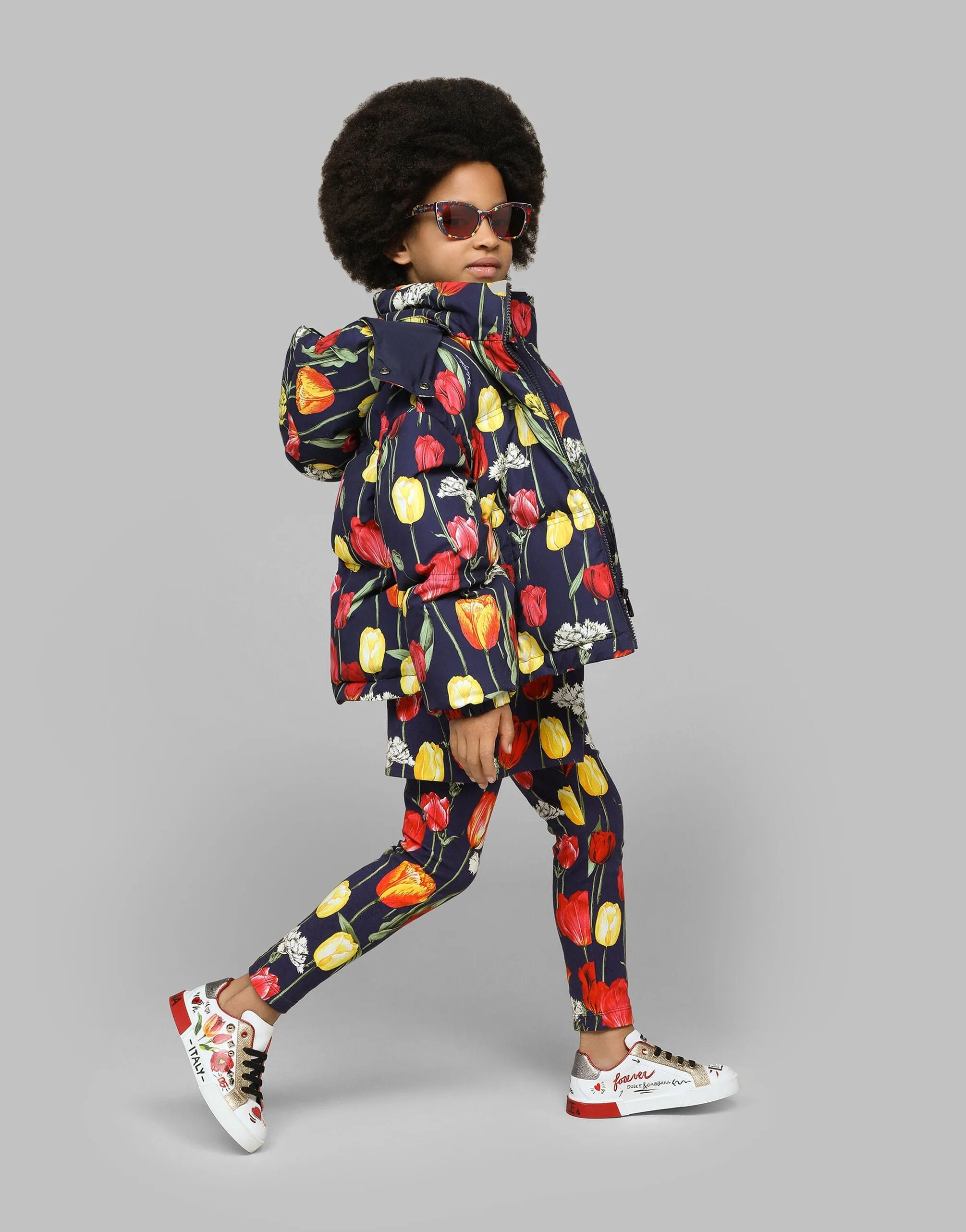 Dolce & Gabbana Mädchen Tulpenmuster Leggings in Mehrfarben