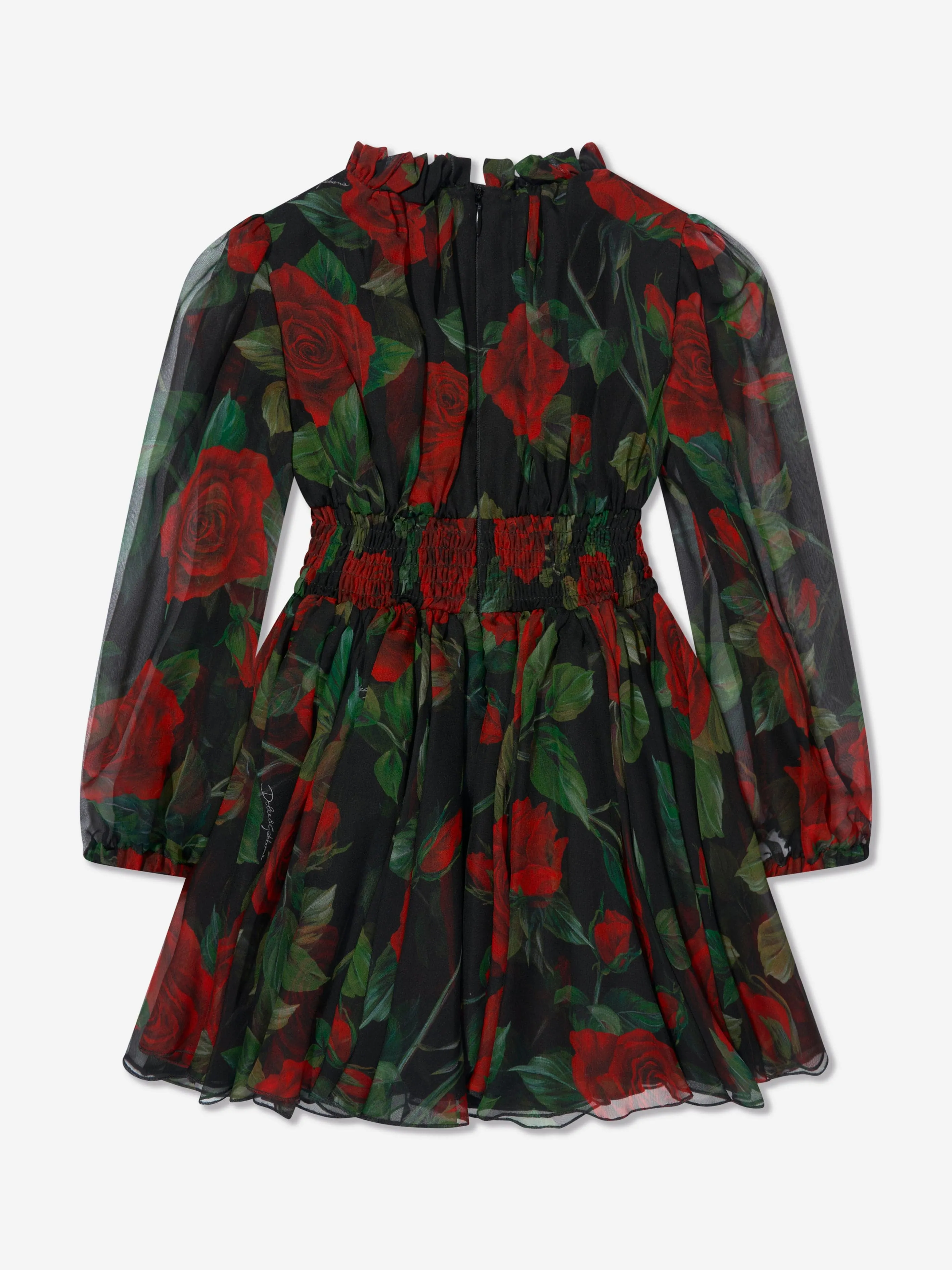 Dolce & Gabbana Mädchen Tüll Rosenkleid in Schwarz