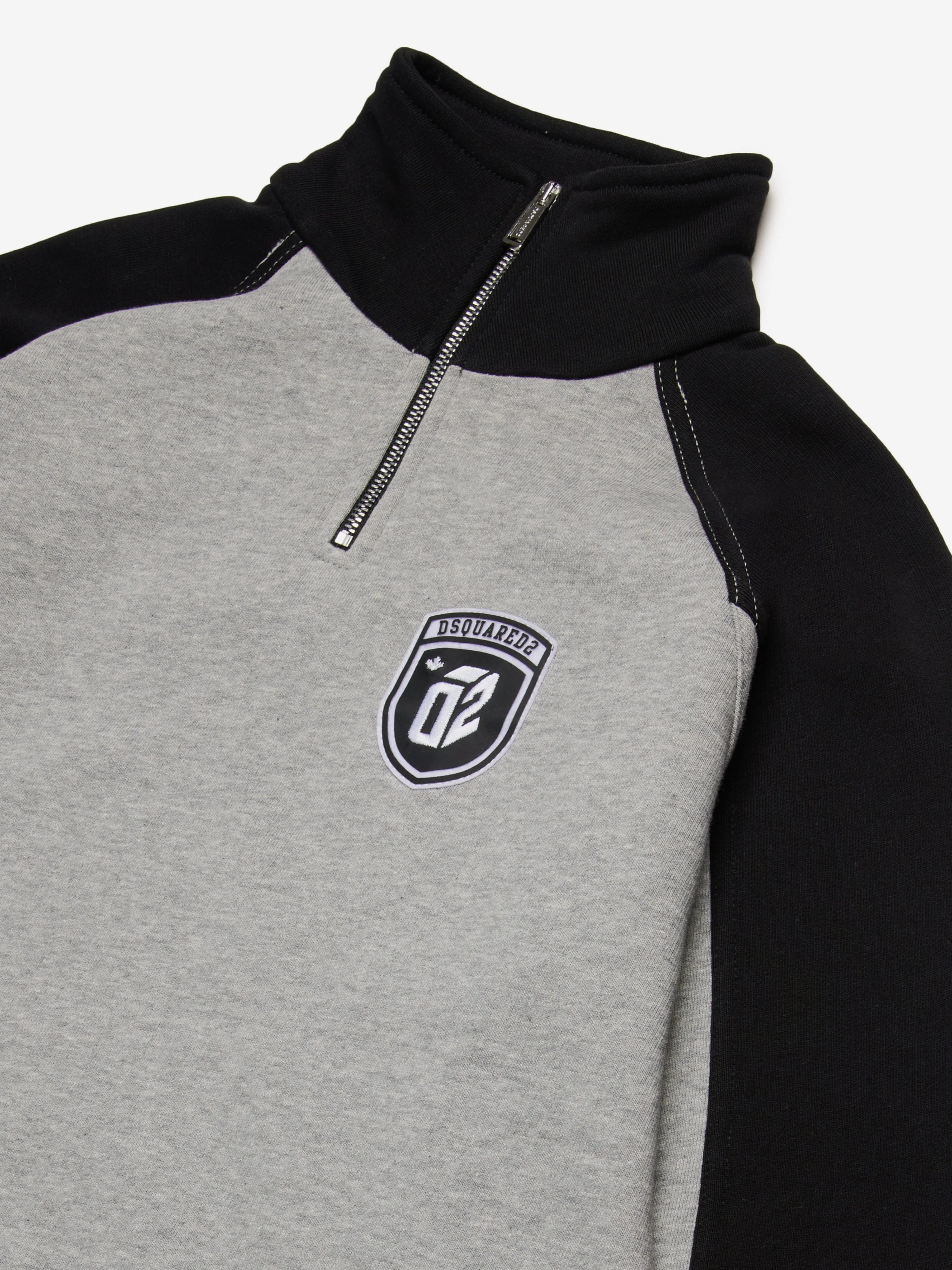 Dsquared2 Kids Colourblock Halbzip-Pullover in Grau