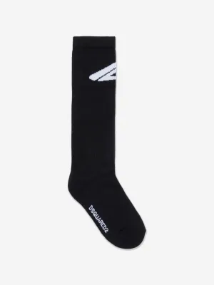 Dsquared2 Kids Icon Logo Socken in Schwarz