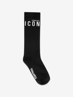 Dsquared2 Kids Icon Logo Socken in Schwarz