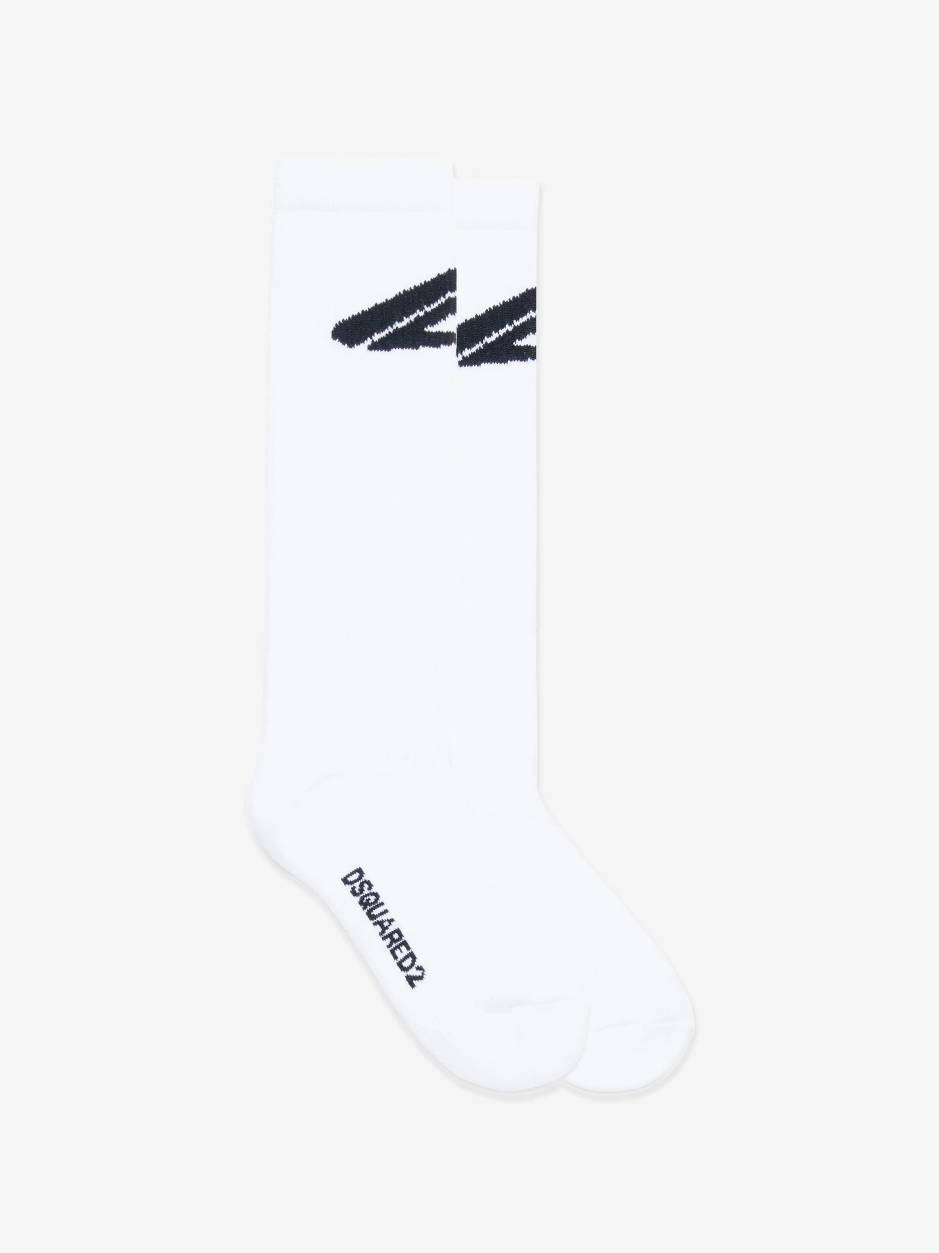 Dsquared2 Kids Icon Logo Socken in Weiß