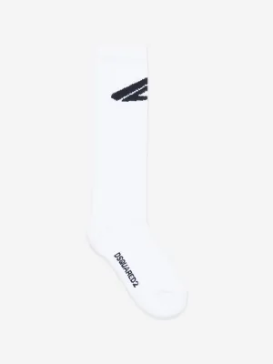 Dsquared2 Kids Icon Logo Socken in Weiß