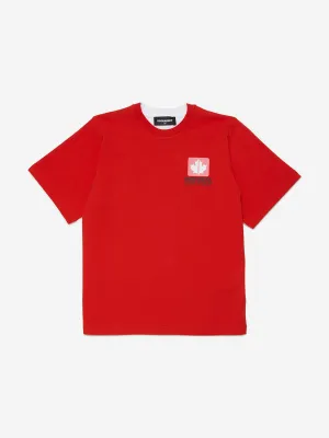 Dsquared2 Kids Logo T-Shirt in Rot