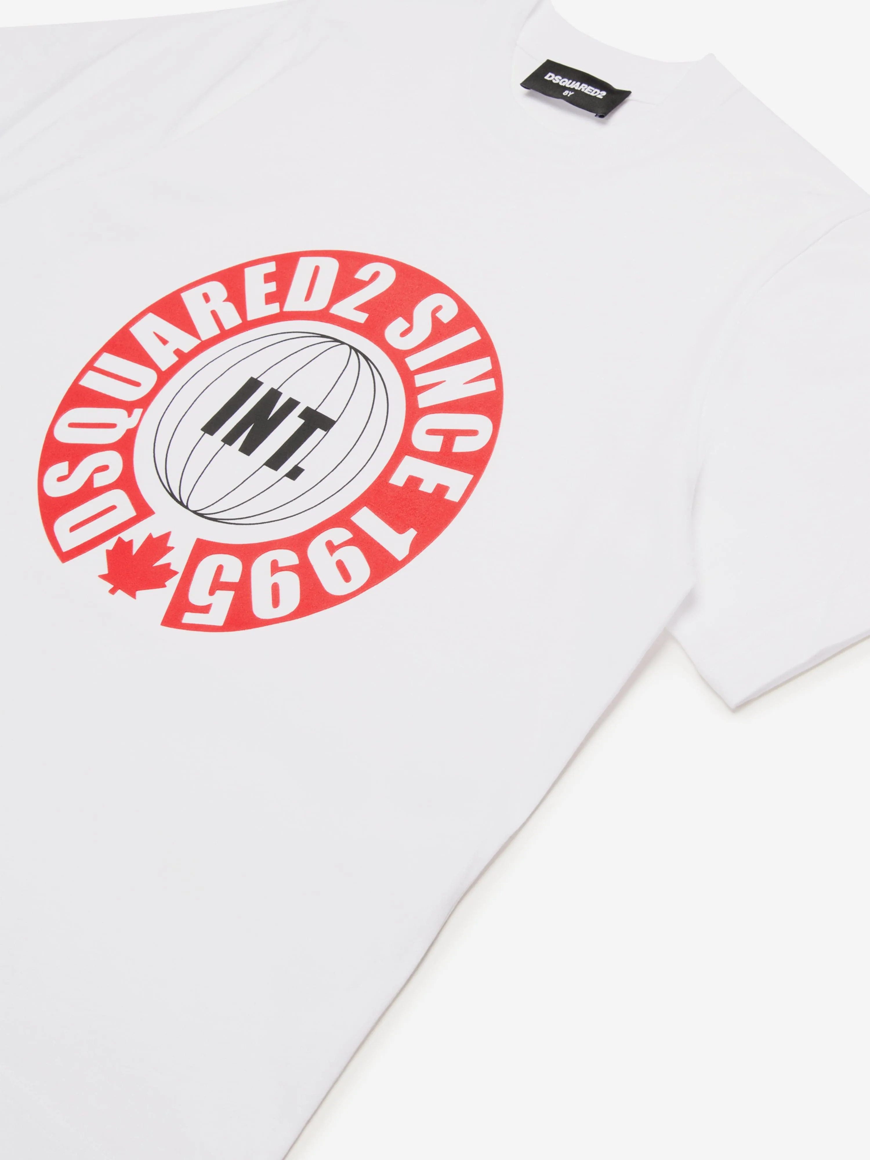 Dsquared2 Kids Slouch Fit Logo T-Shirt in Weiß