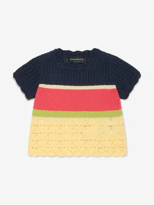 Emporio Armani Mädchen Häkel-Strick-T-Shirt in Mehrfarben