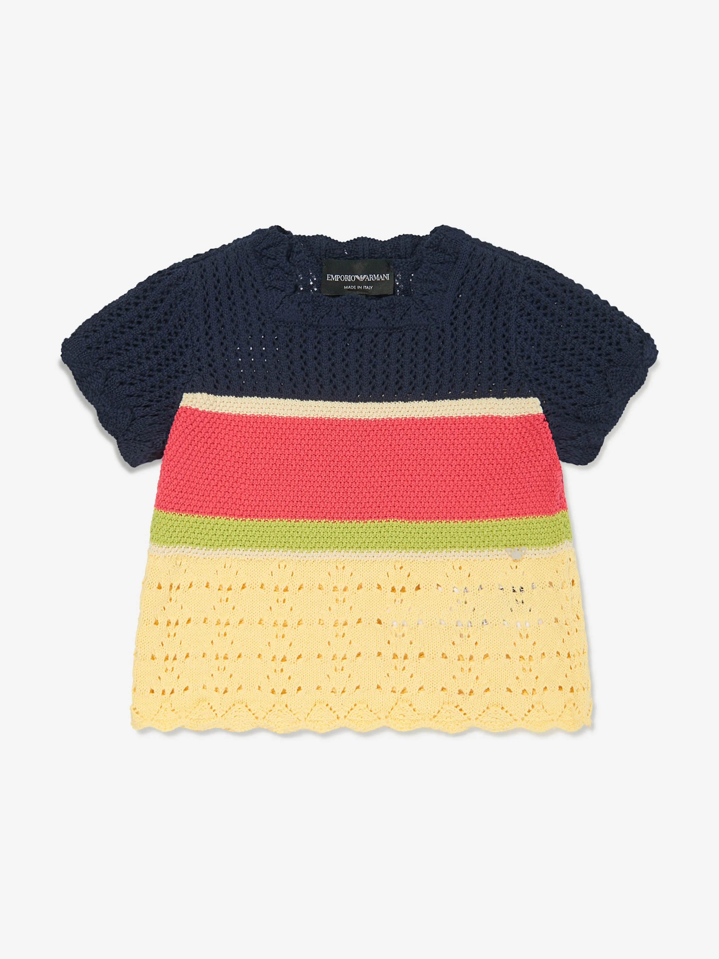 Emporio Armani Mädchen Häkel-Strick-T-Shirt in Mehrfarben