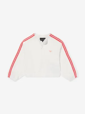 Emporio Armani Mädchen Logo Reißverschluss Oberteil in Weiß