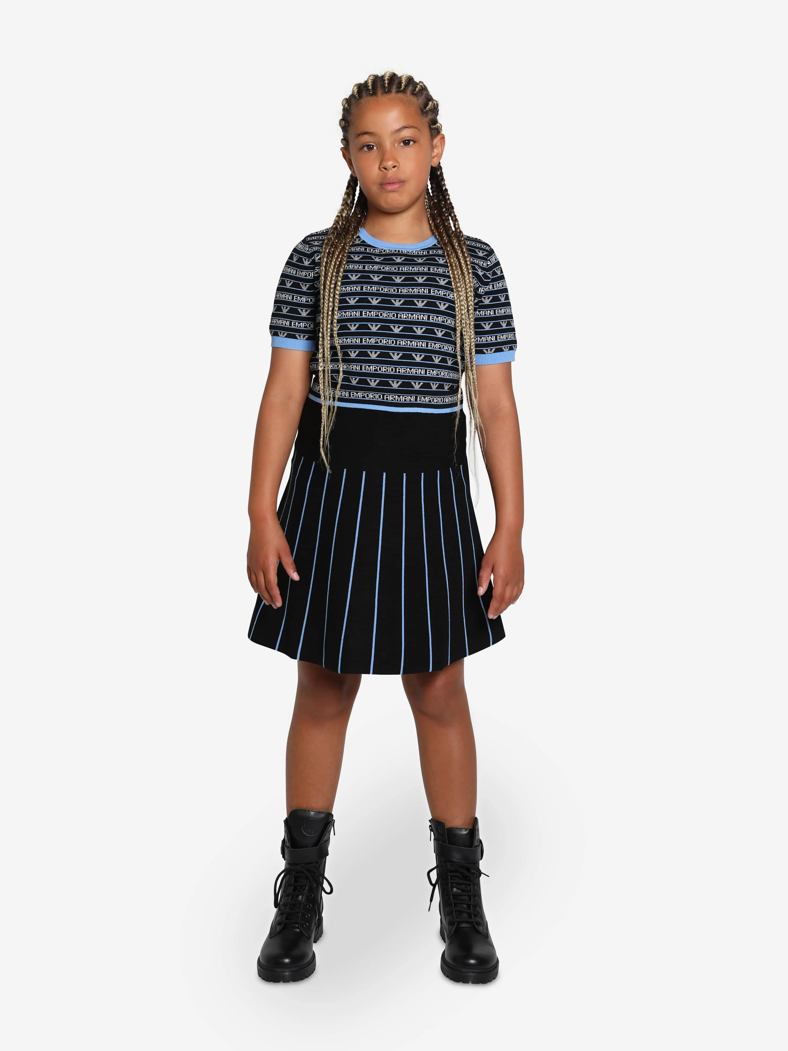 Emporio Armani Mädchen Kurzarm Logo Pullover In Marine