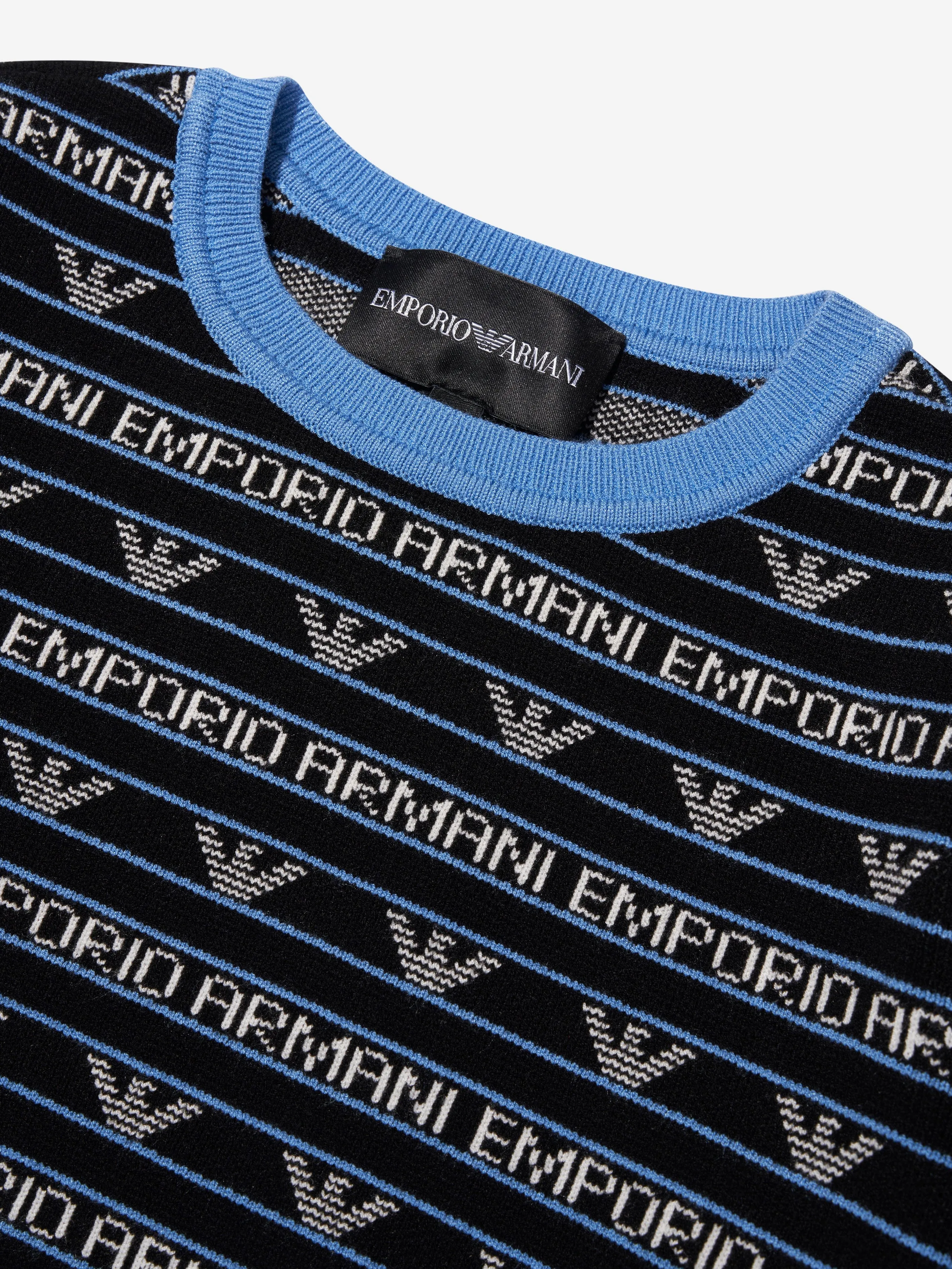 Emporio Armani Mädchen Kurzarm Logo Pullover In Marine
