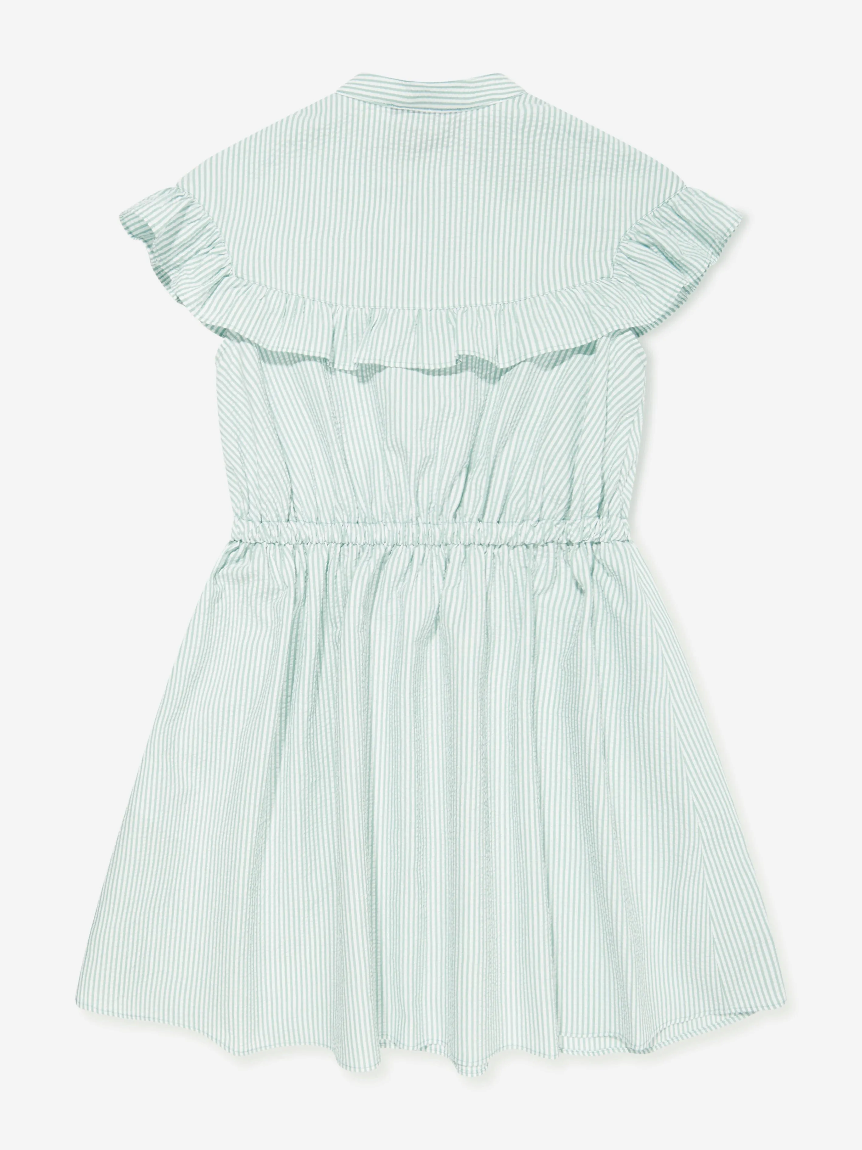 Emporio Armani Mädchen Gestreiftes Rüschenkleid in Grün