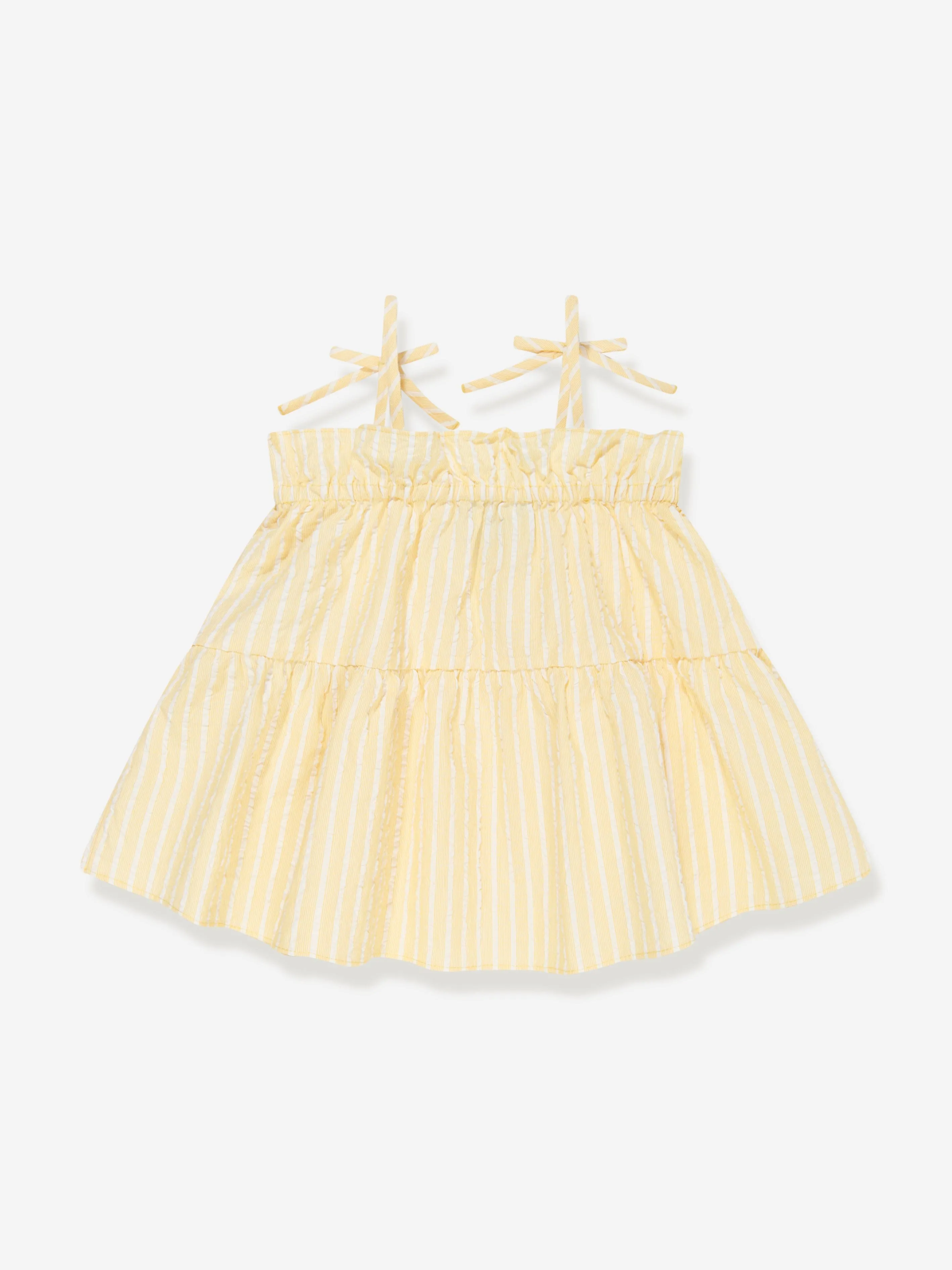 Emporio Armani Mädchen Gestreiftes Sonnen-Top in Gelb