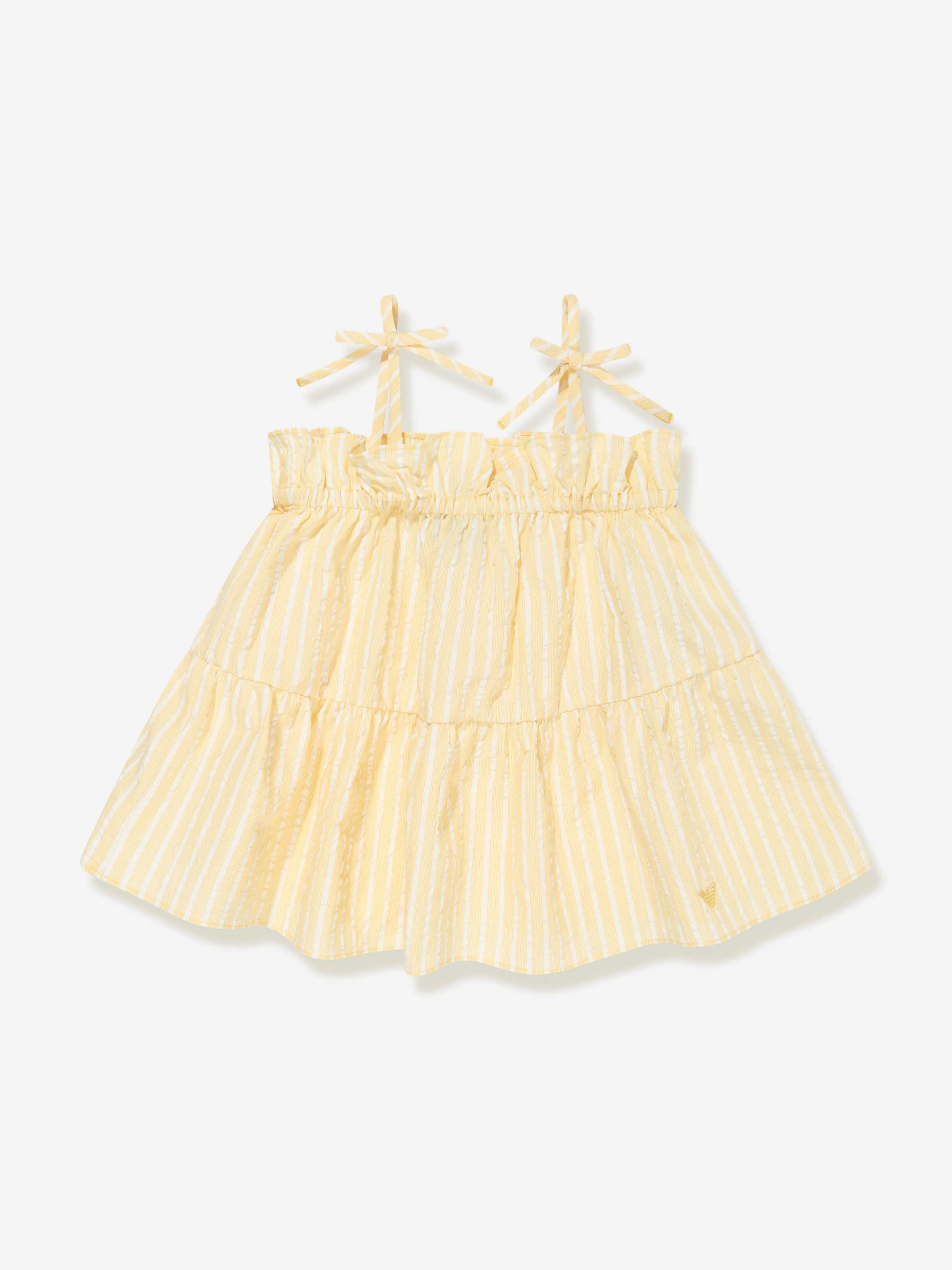 Emporio Armani Mädchen Gestreiftes Sonnen-Top in Gelb