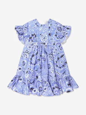 Etro Mädchen Blumen-Paisley-Kleid in Blau