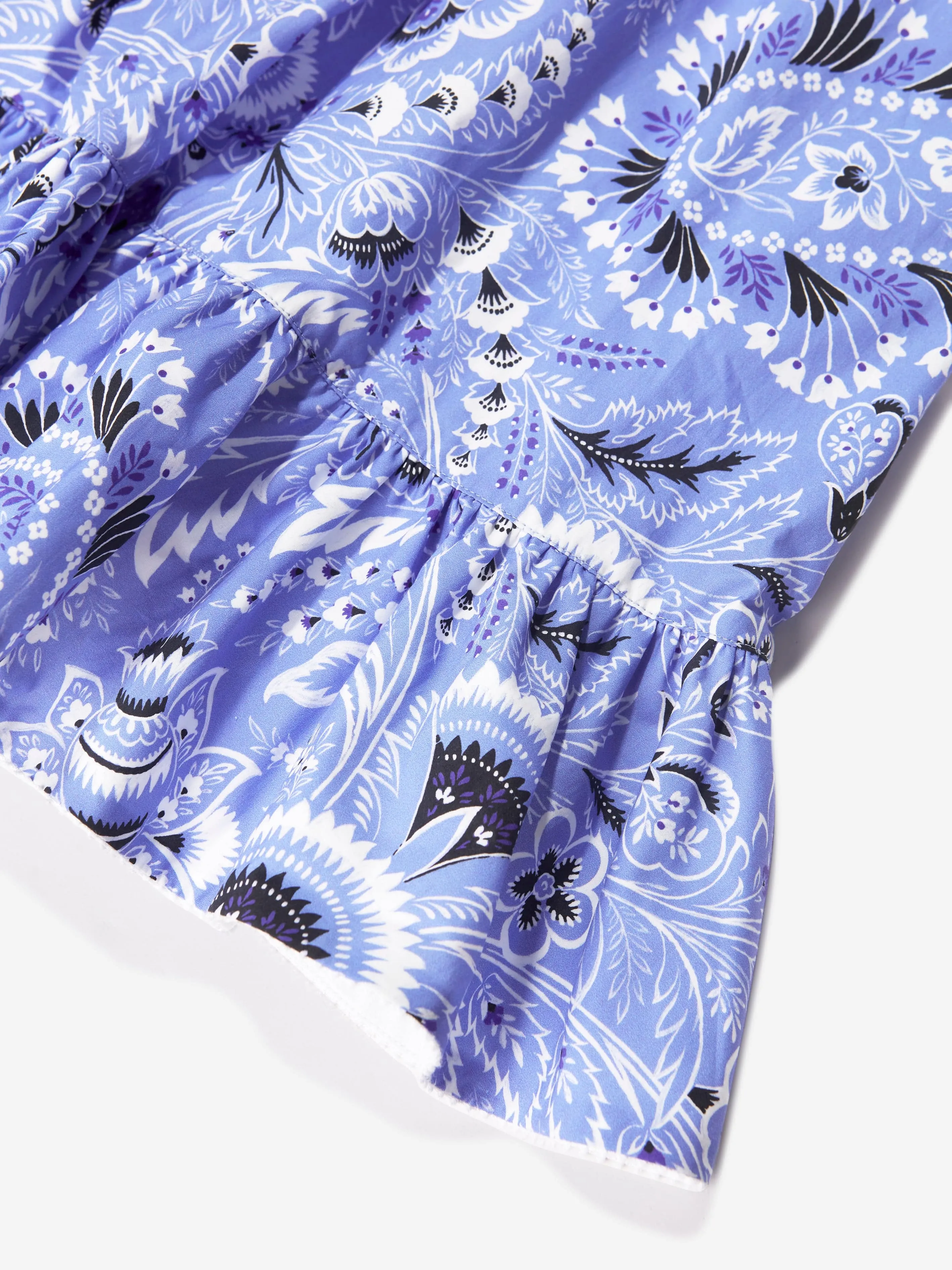 Etro Mädchen Blumen-Paisley-Kleid in Blau