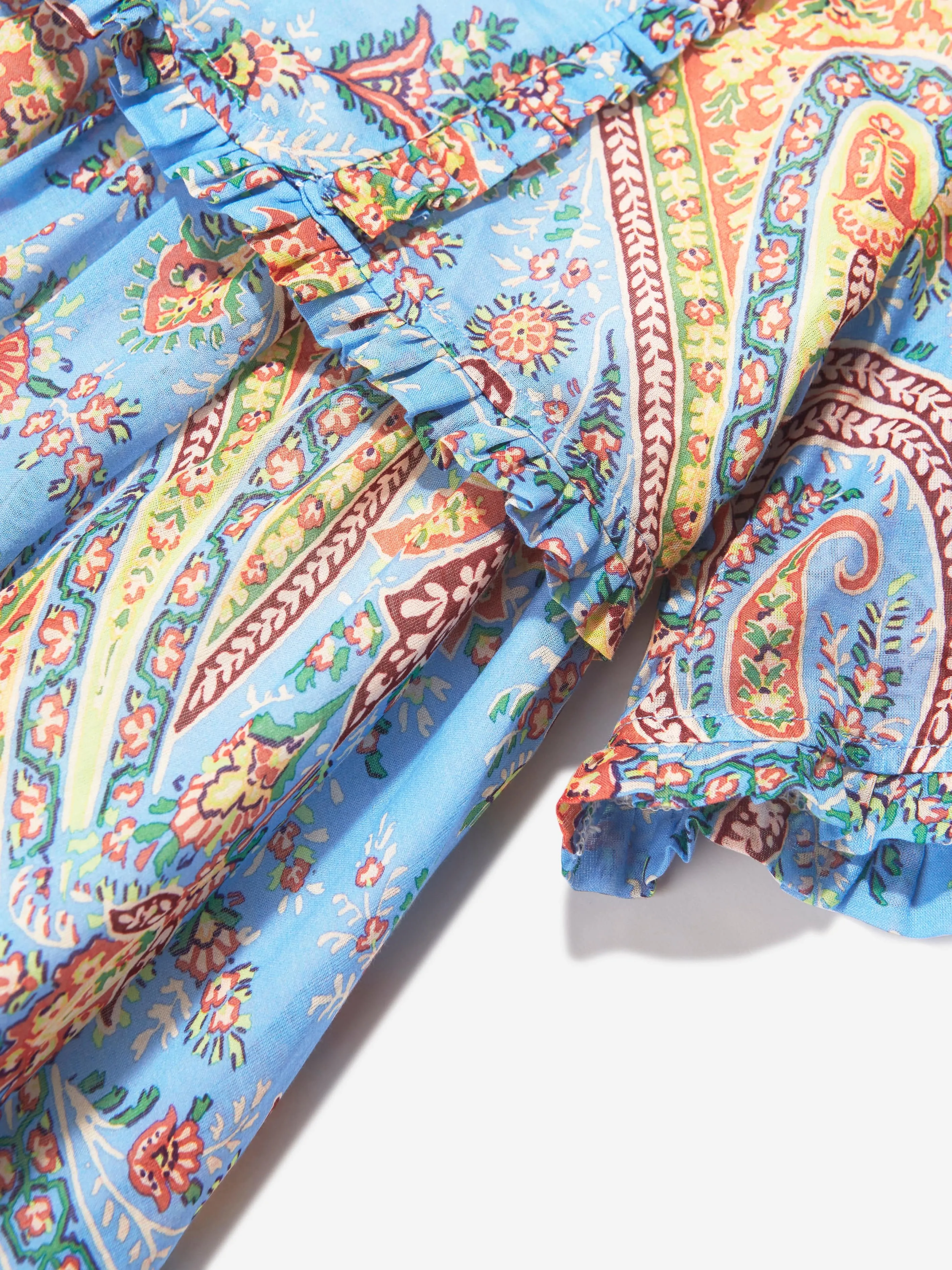 Etro Mädchen Blumen-Paisley-Kleid in Blau