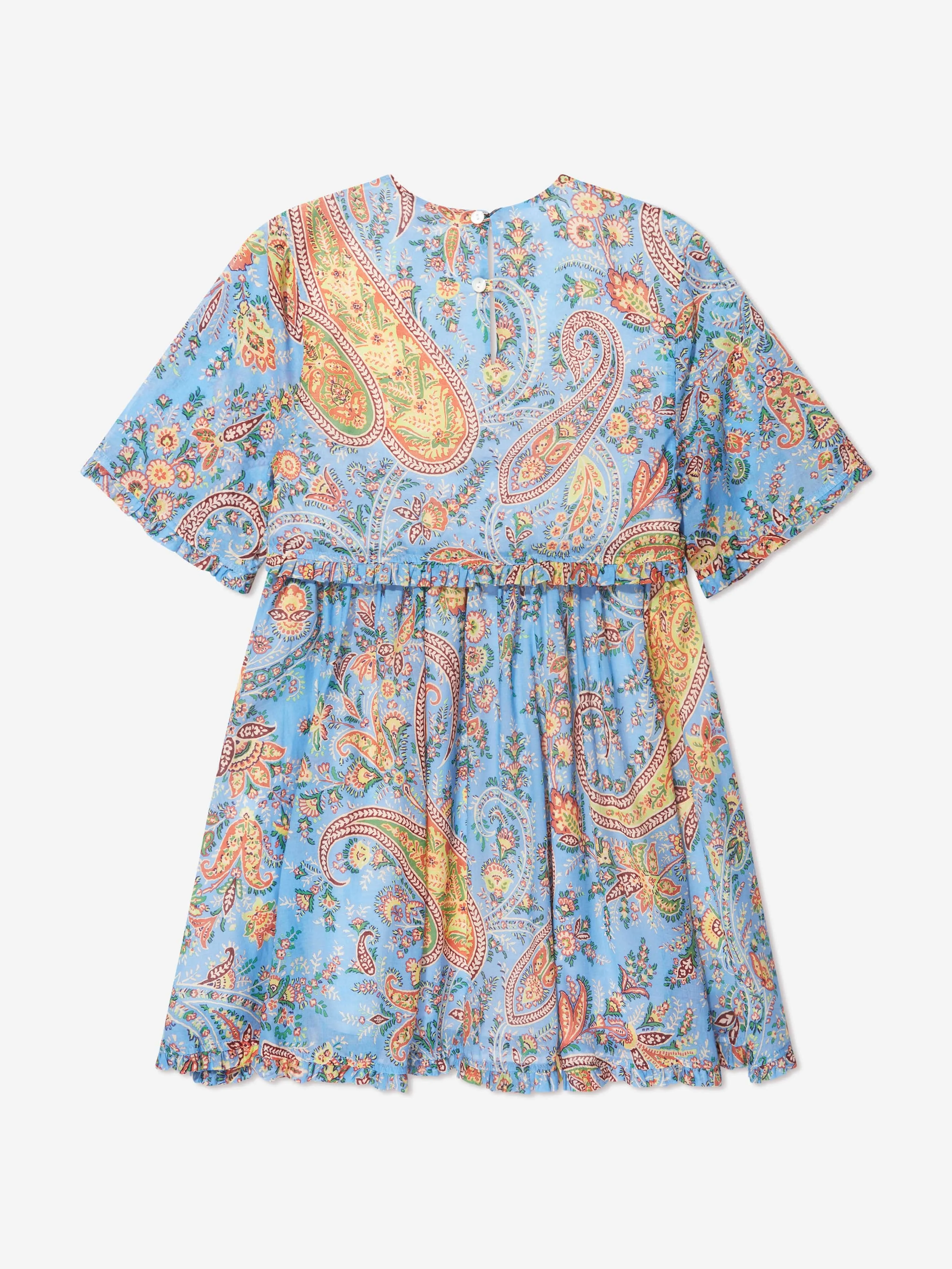 Etro Mädchen Blumen-Paisley-Kleid in Blau