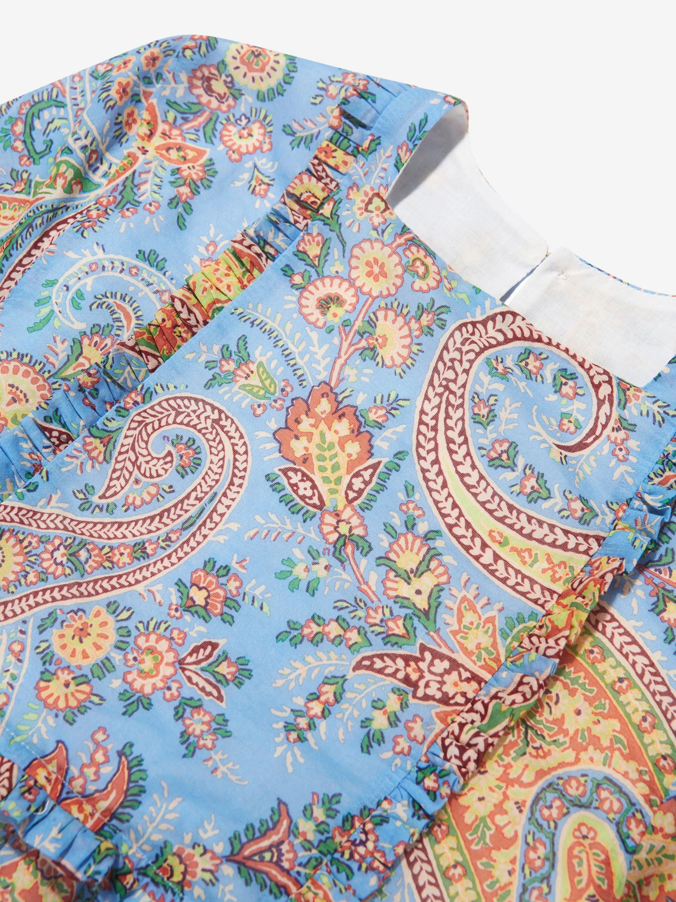 Etro Mädchen Blumen-Paisley-Kleid in Blau