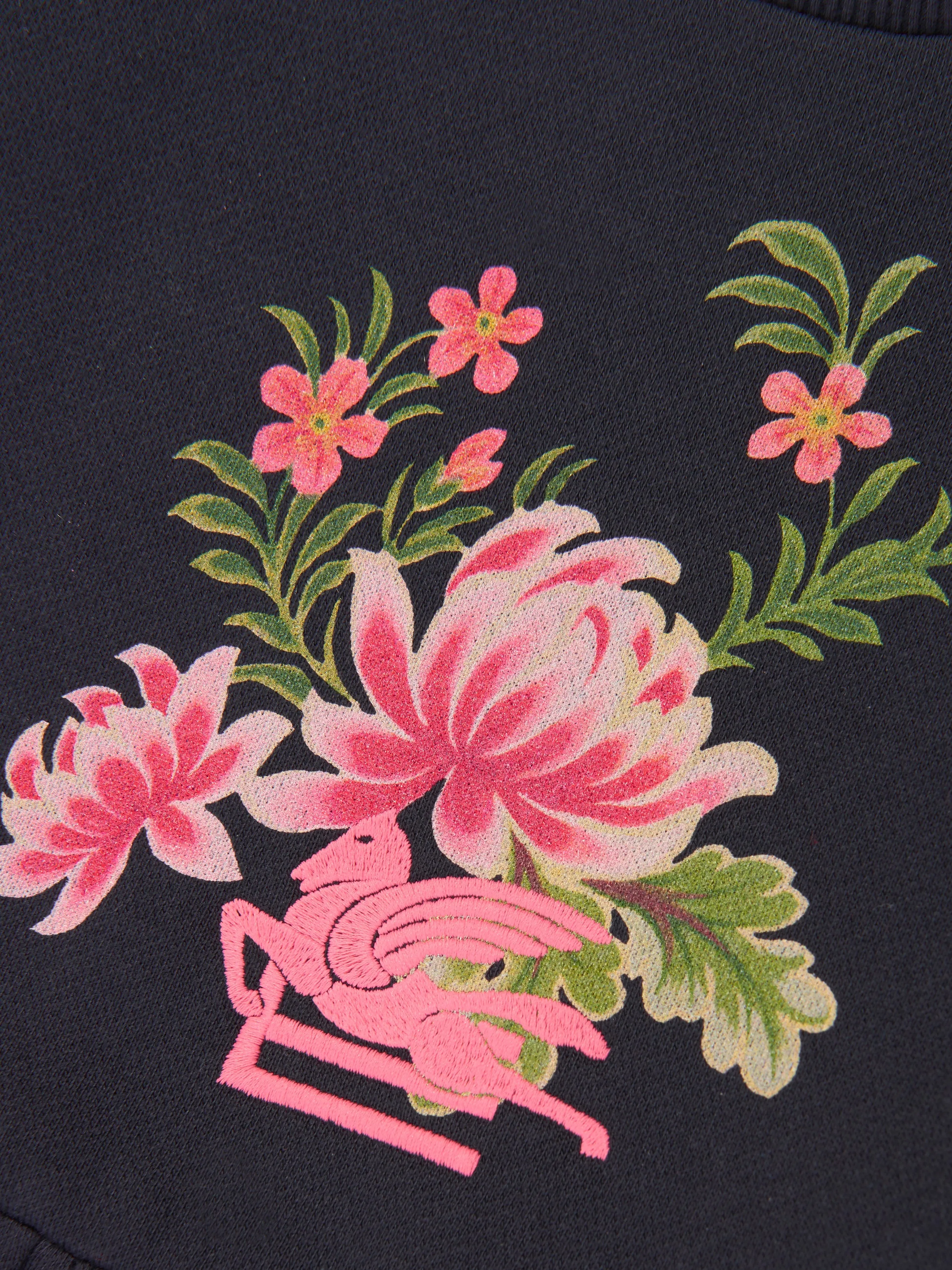 Etro Girls Flower Jersey-Kleid in Marineblau