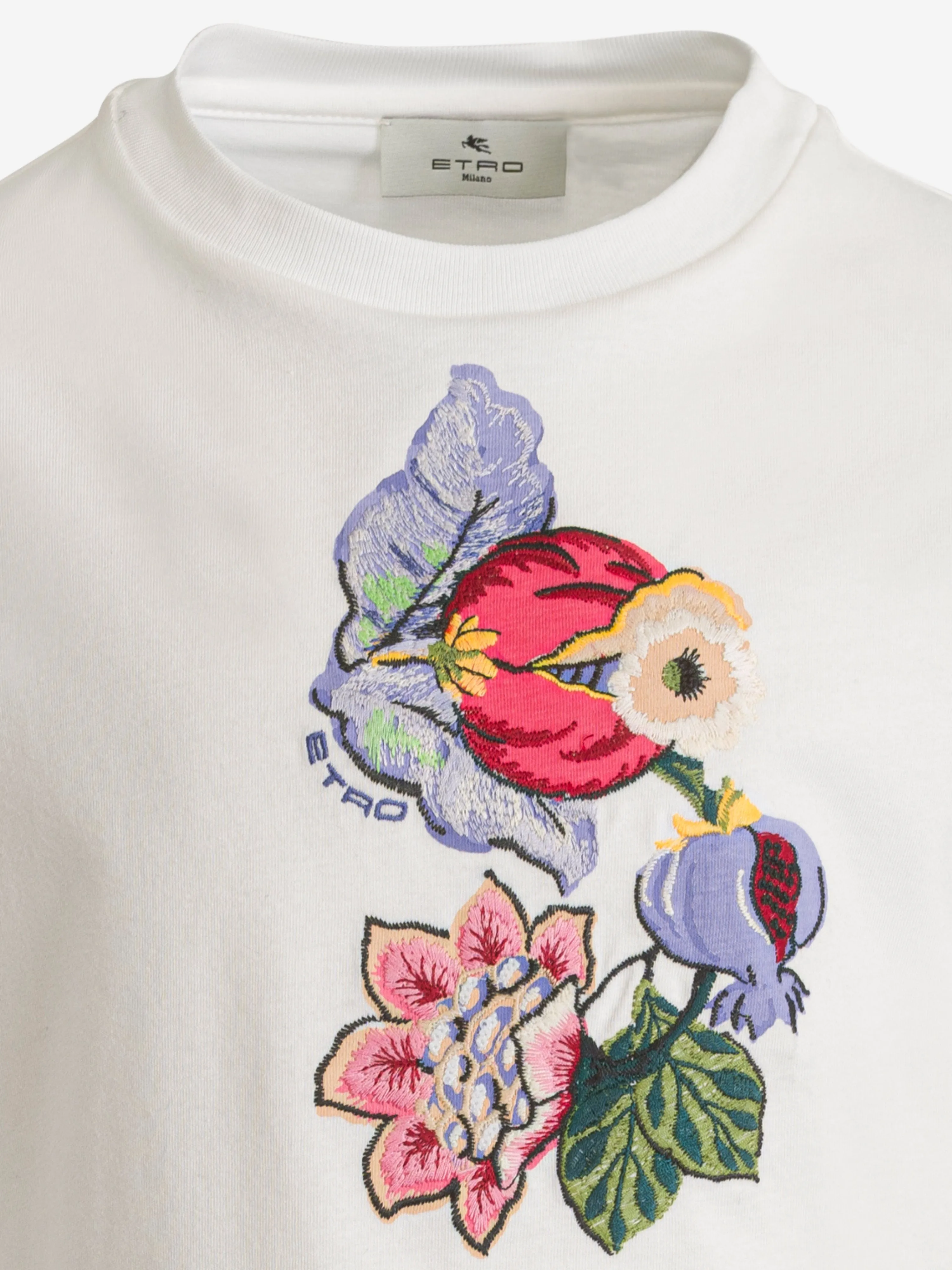 Etro Mädchen Blumenprint T-Shirt in Elfenbein